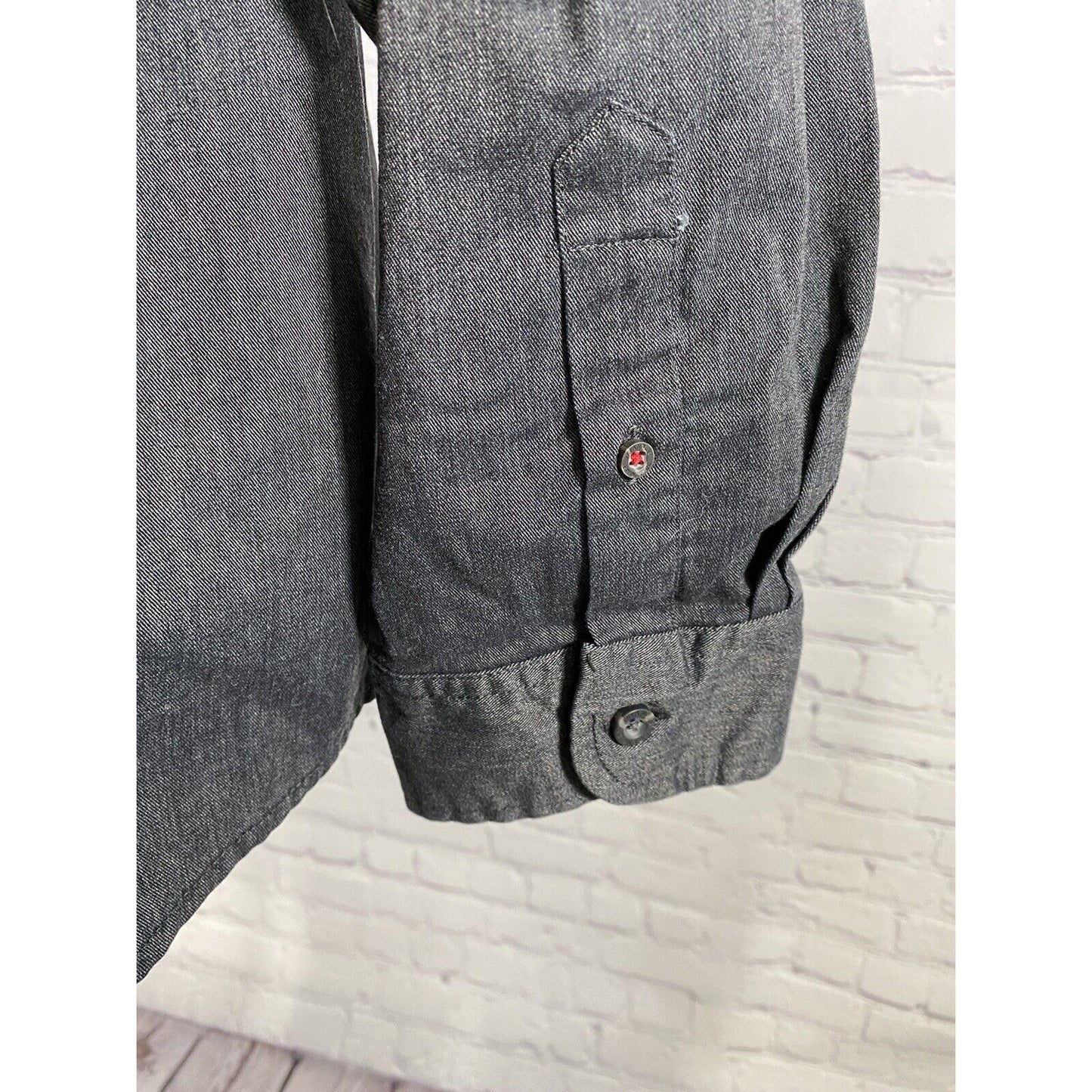 Wrangler Dark Gray Flex for Comfort Long Sleeve Button Down Collared Shirt 3XL