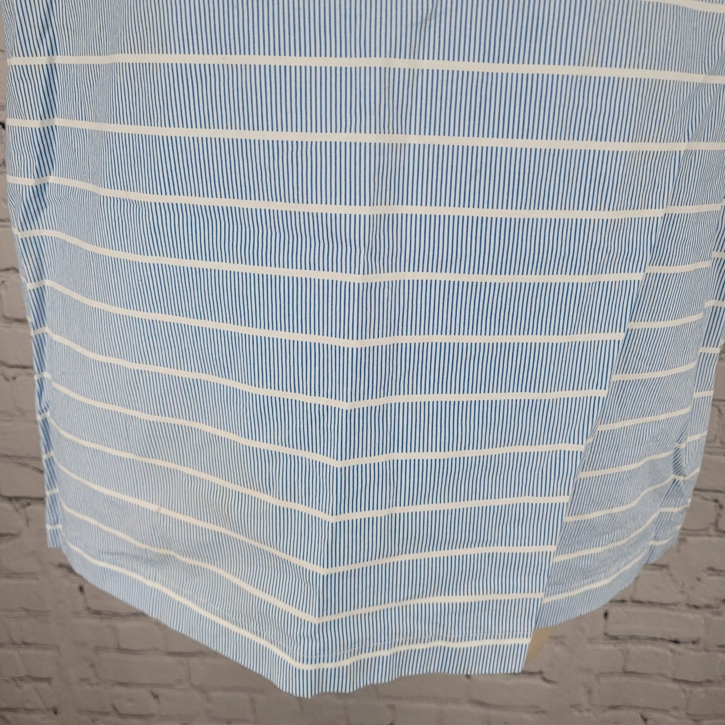 Kate Spade Saturday Blue Cotton Stretch Striped Short Sleeve Top Size Large L