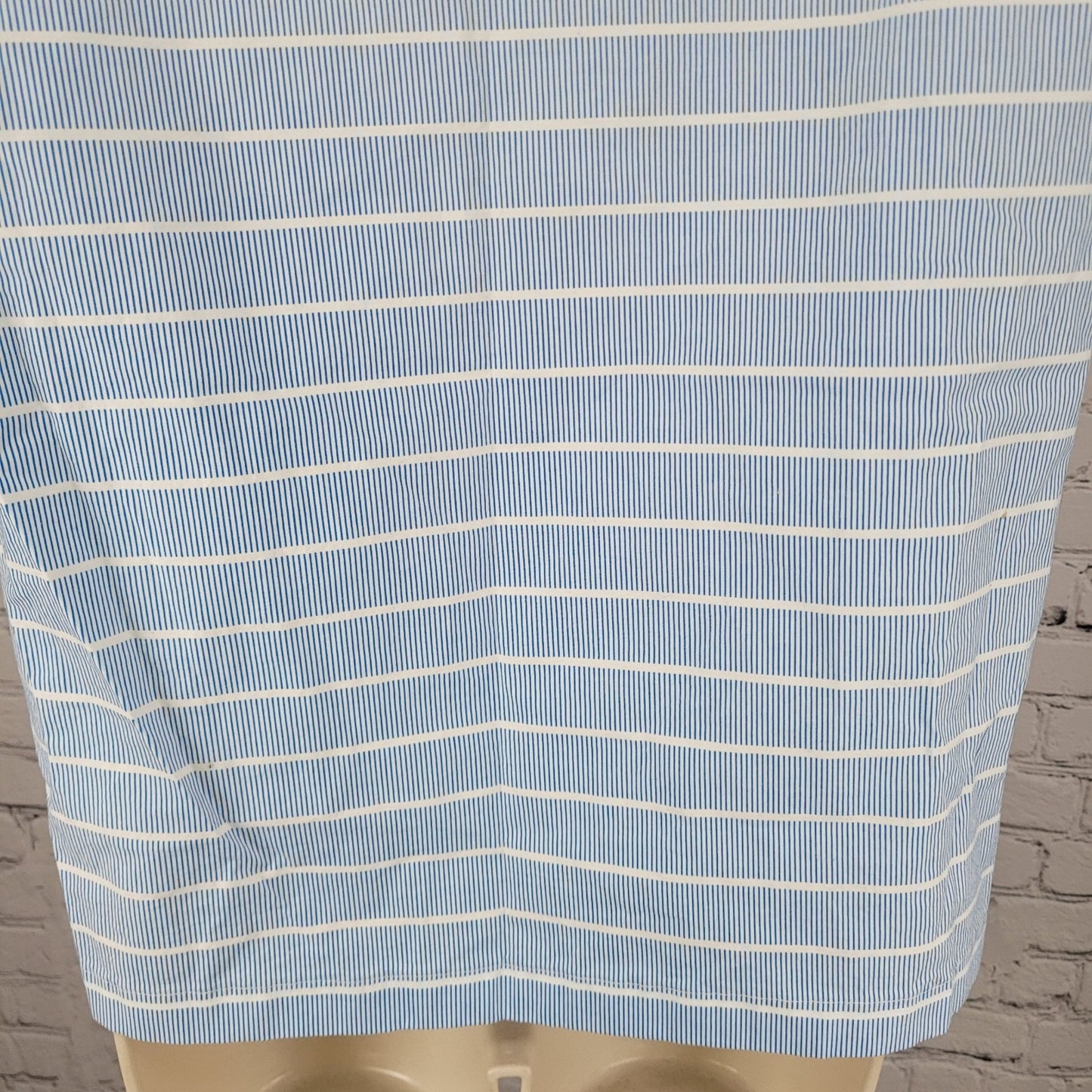 Kate Spade Saturday Blue Cotton Stretch Striped Short Sleeve Top Size Large L