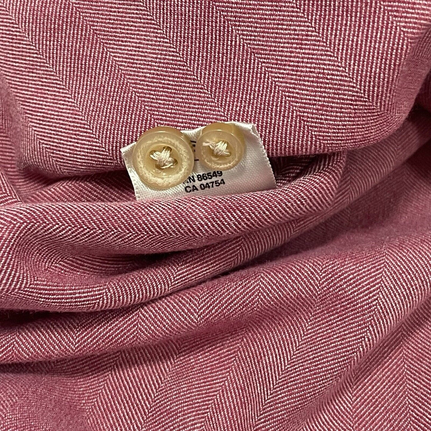 Tommy Bahama Muted Red Silk Herringbone Button Up Long Sleeve Shirt Size Large L