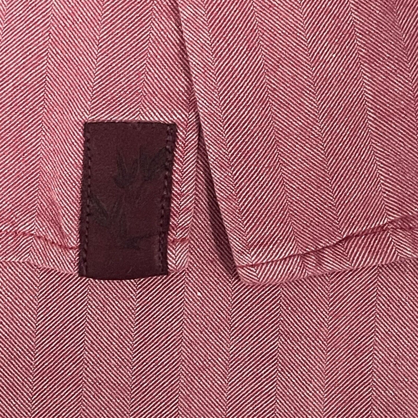 Tommy Bahama Muted Red Silk Herringbone Button Up Long Sleeve Shirt Size Large L