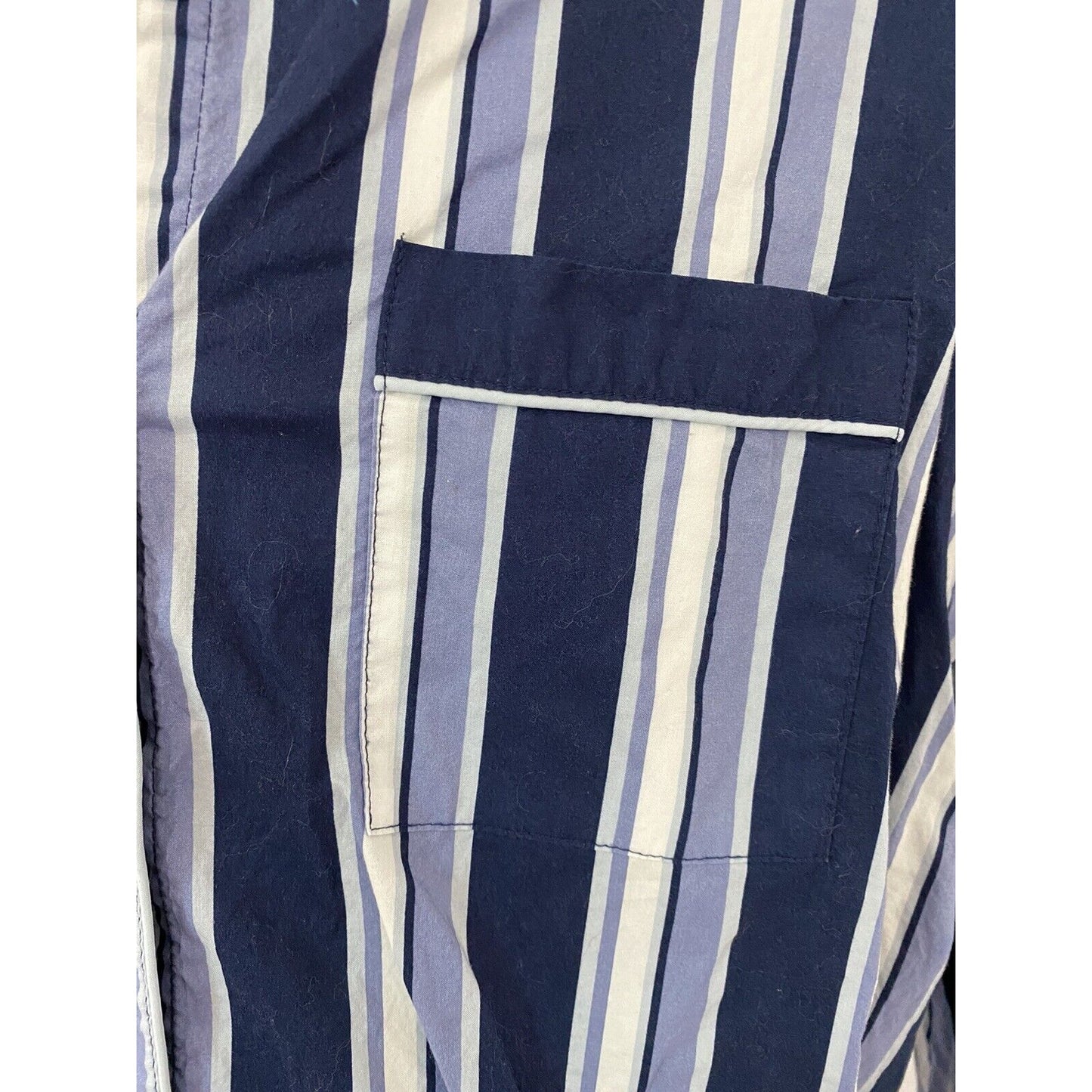 Nordstrom Blue White Striped Long Sleeve Button Up Sleep Shirt Pajama Top Size S