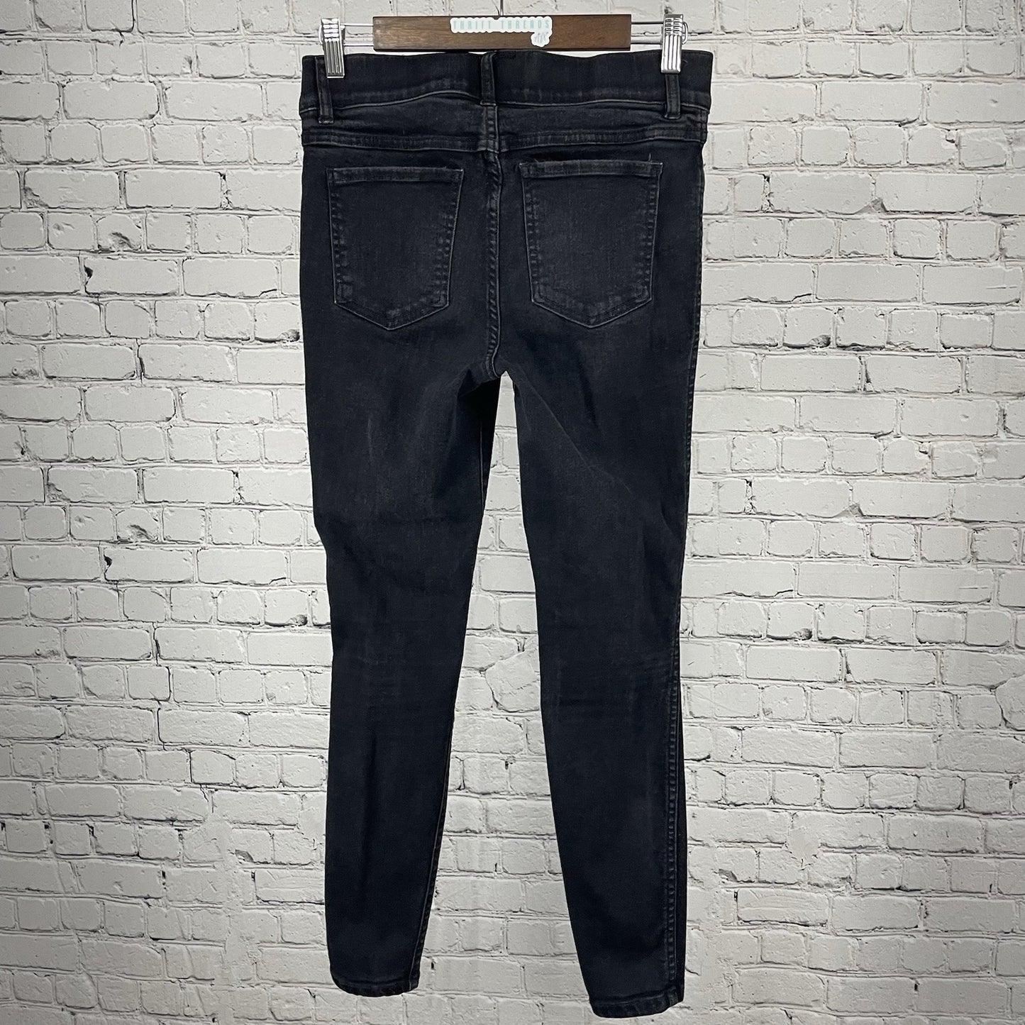 Spanx Black Denim Stretch Pull On Jegging Skinny Jeans Size Small S (28x27)