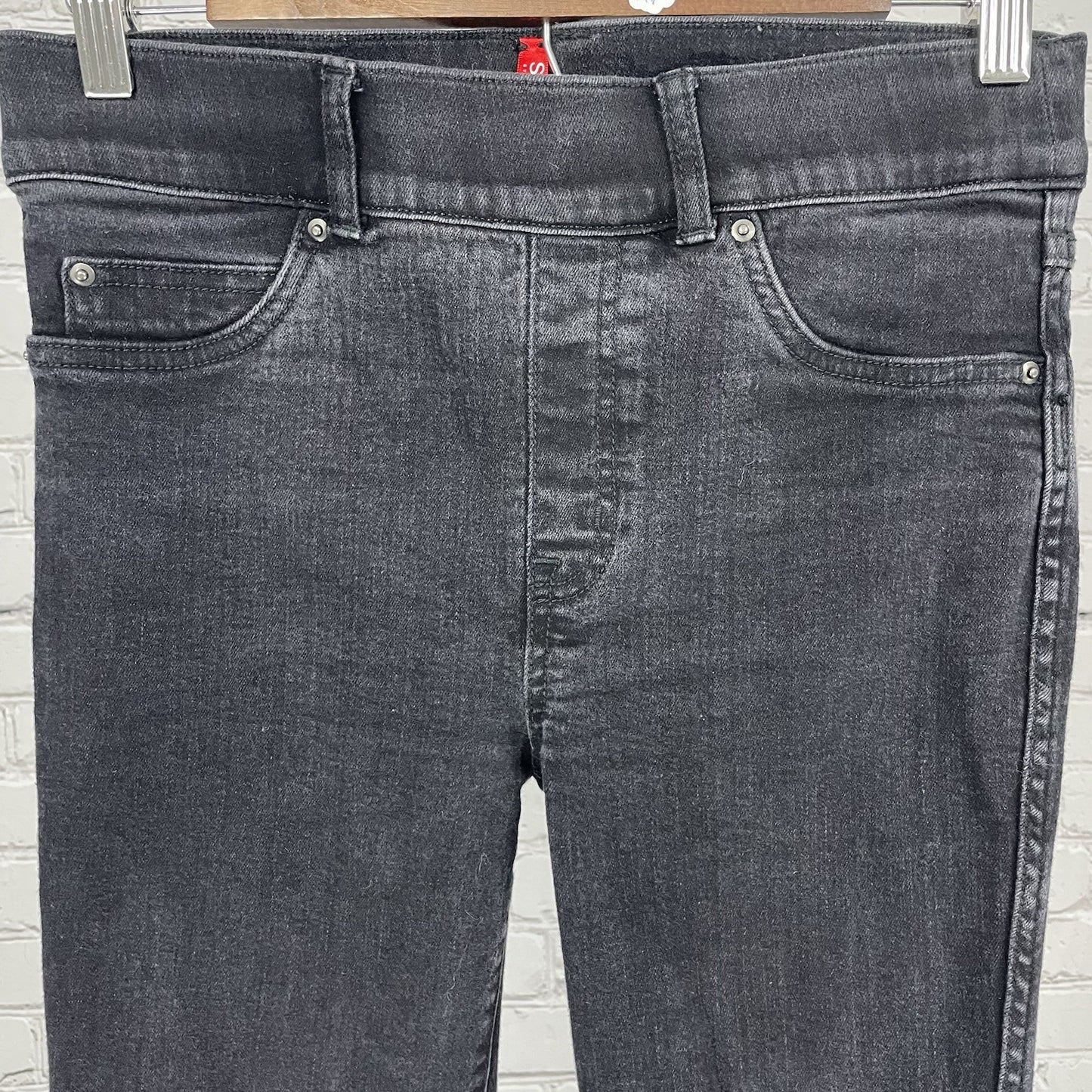 Spanx Black Denim Stretch Pull On Jegging Skinny Jeans Size Small S (28x27)