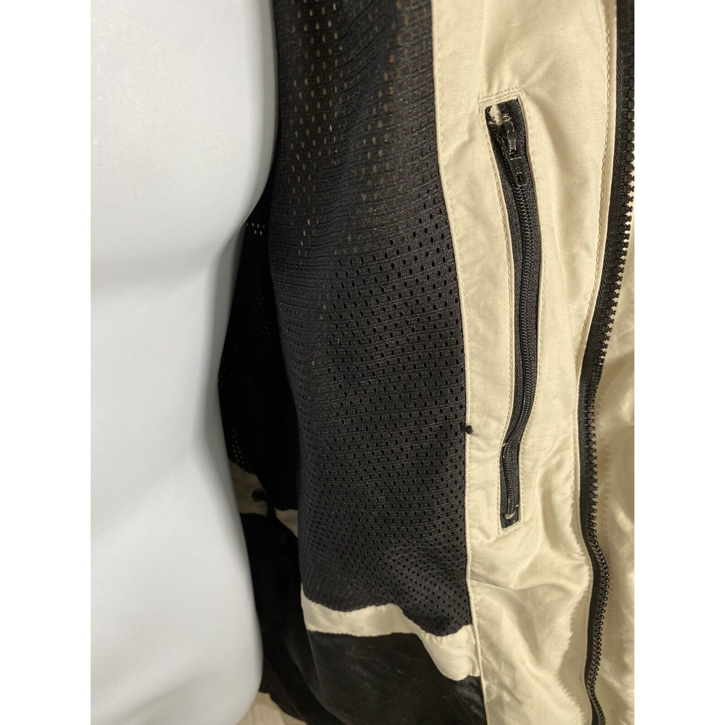 Eddie Bauer Weatheredge Beige Full Zip Zip Off Hood Rain Coat Jacket Men’s XL