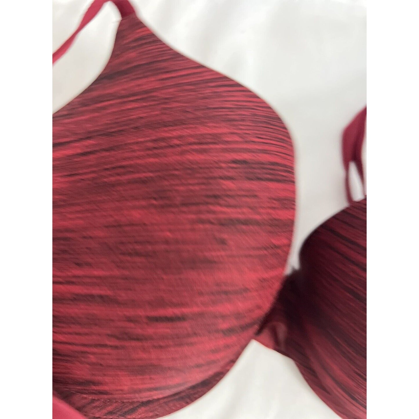 Victoria's Secret Uplift Semi Demi Bra Underwire Red Black Lightly Lined 32D