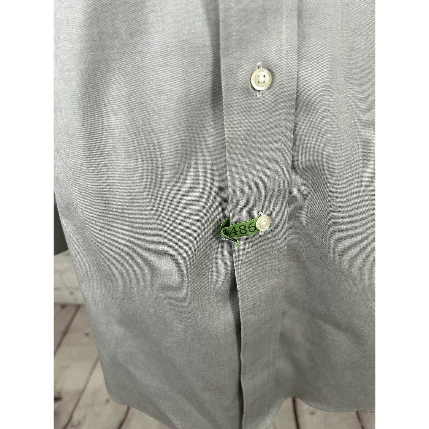 Jos A Bank Traveler Tailored Fit Light Gray Long Sleeve Button Up Work Shirt XL