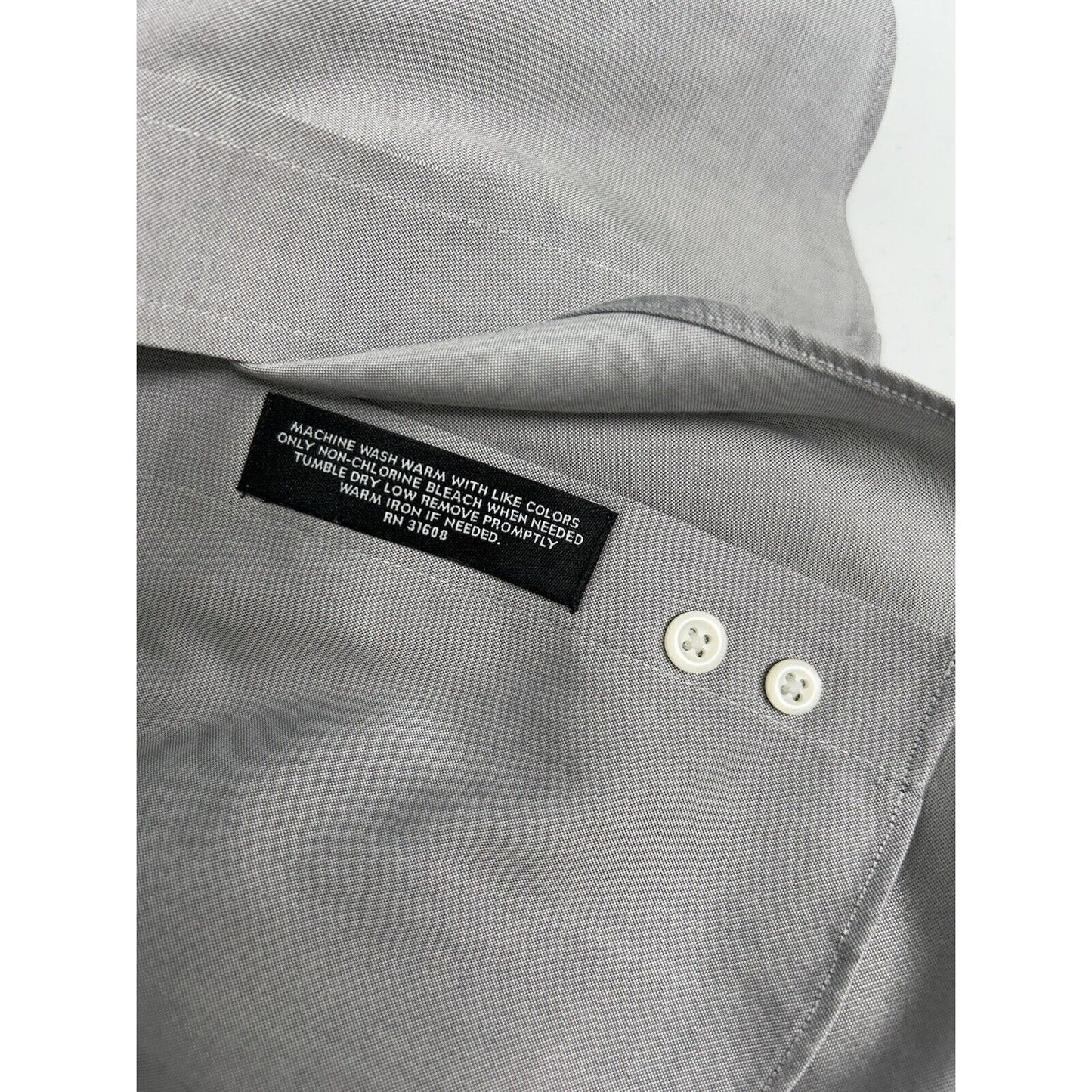 Jos A Bank Traveler Tailored Fit Light Gray Long Sleeve Button Up Work Shirt XL