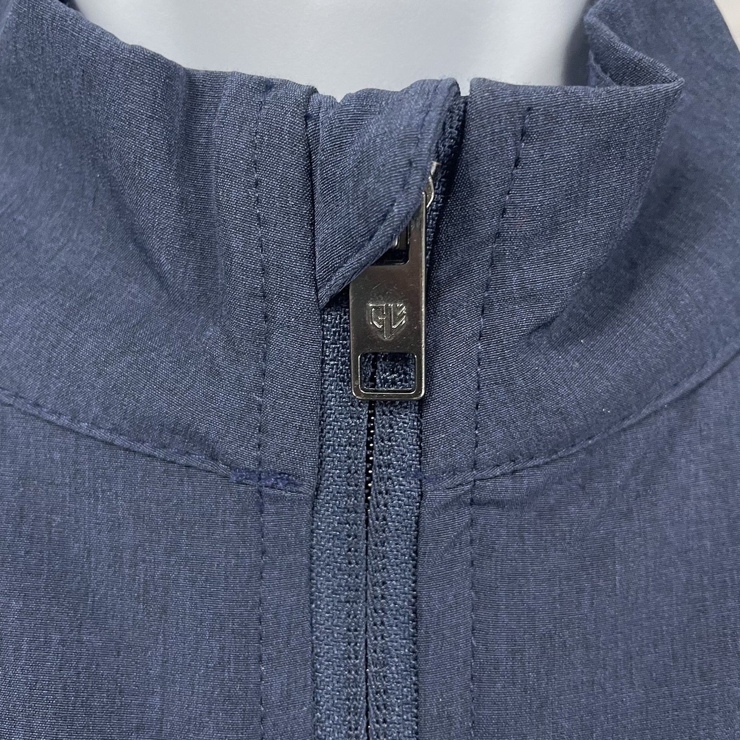 Graham Luxe Navy Blue Zipped Lightweight Activewear Stretch Jacket Size Medium M