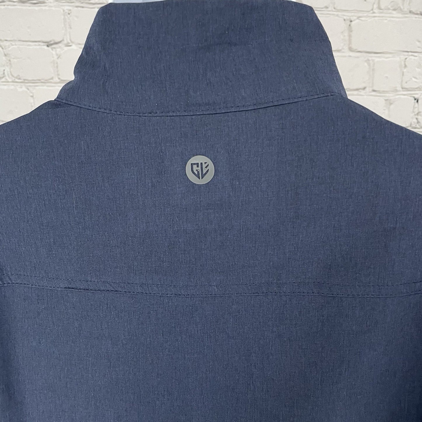 Graham Luxe Navy Blue Zipped Lightweight Activewear Stretch Jacket Size Medium M