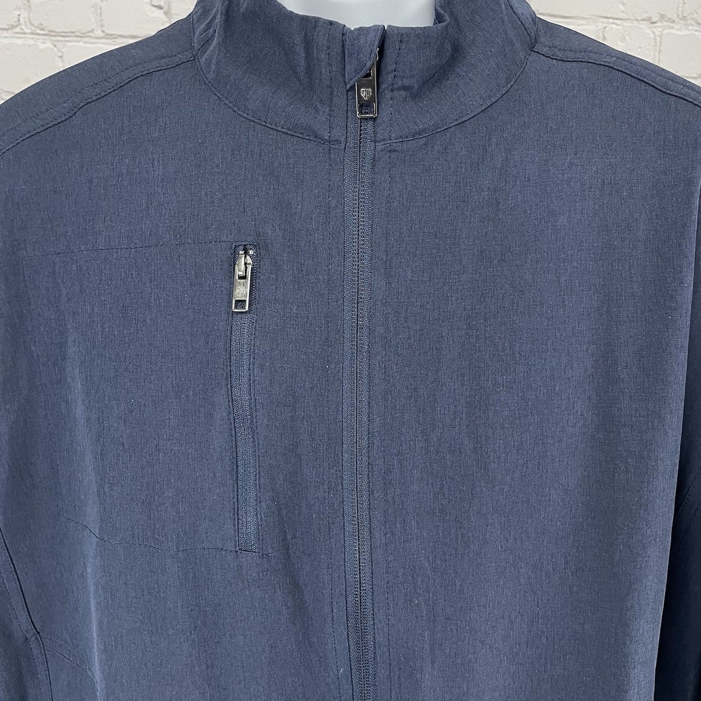 Graham Luxe Navy Blue Zipped Lightweight Activewear Stretch Jacket Size Medium M