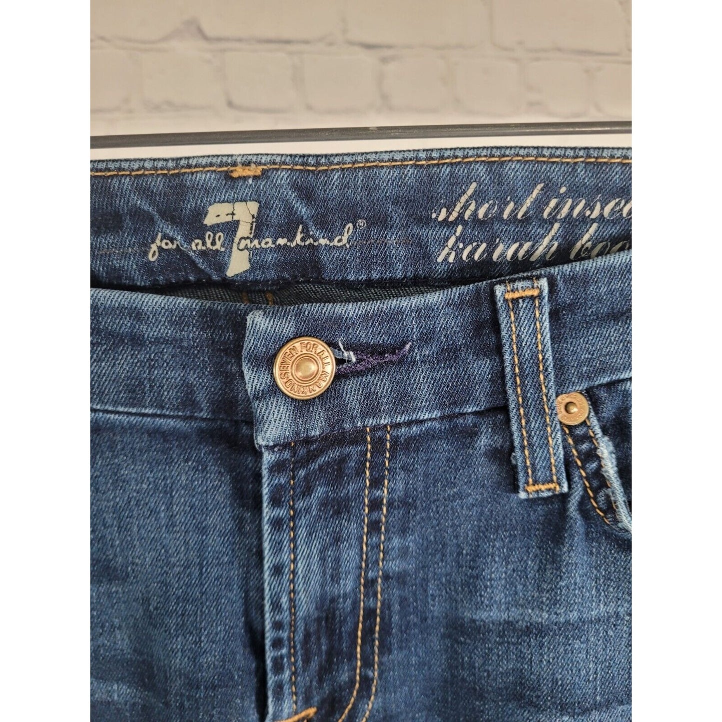 7 For All Mankind Medium Wash Low Rise Harah Bootcut Distressed Jeans Size 29