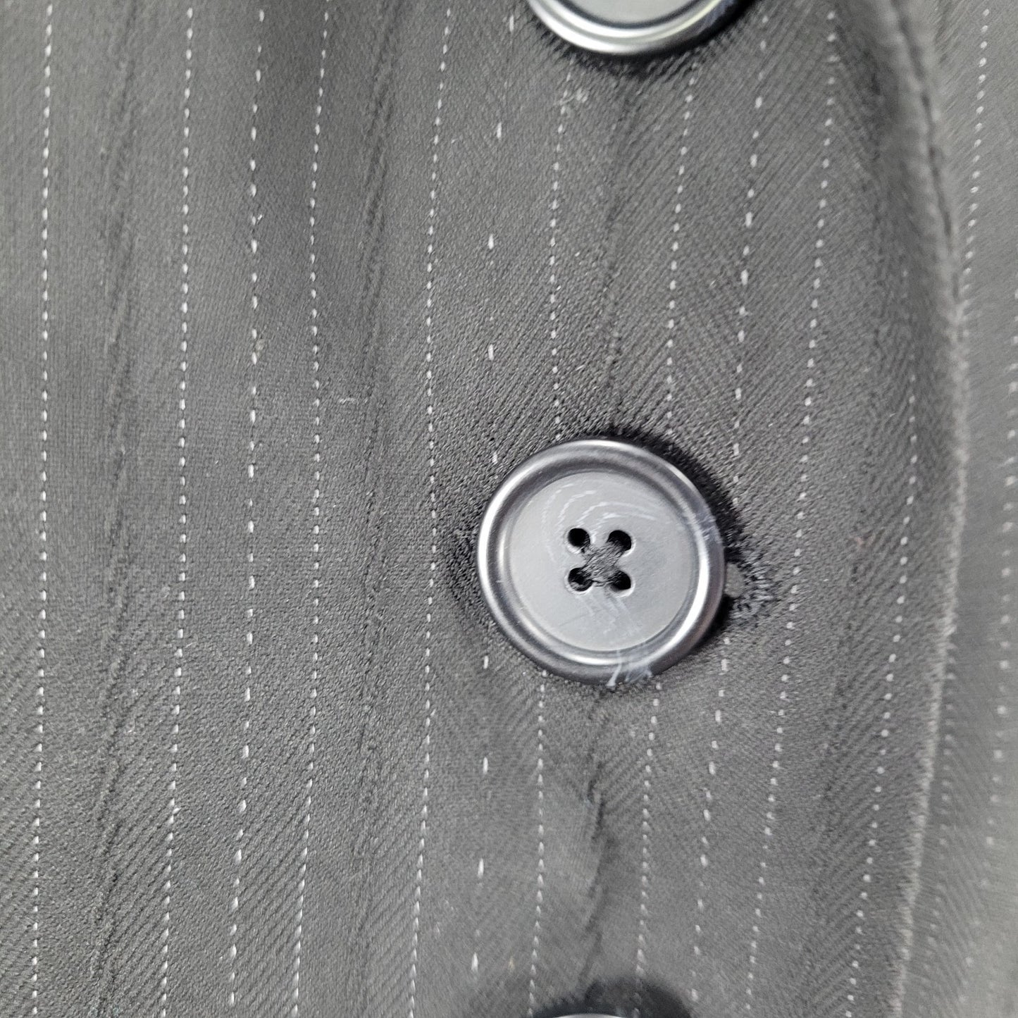 Semantiks Black Pinstriped Stretch 4 Button Notch Blazer Suit Jacket Size 14W