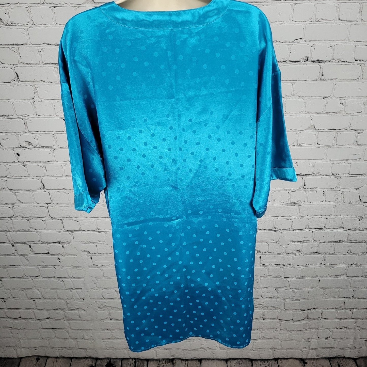 VTG Victoria's Secret Gold Label Blue Silky Satin Nightgown Dress Size M/L