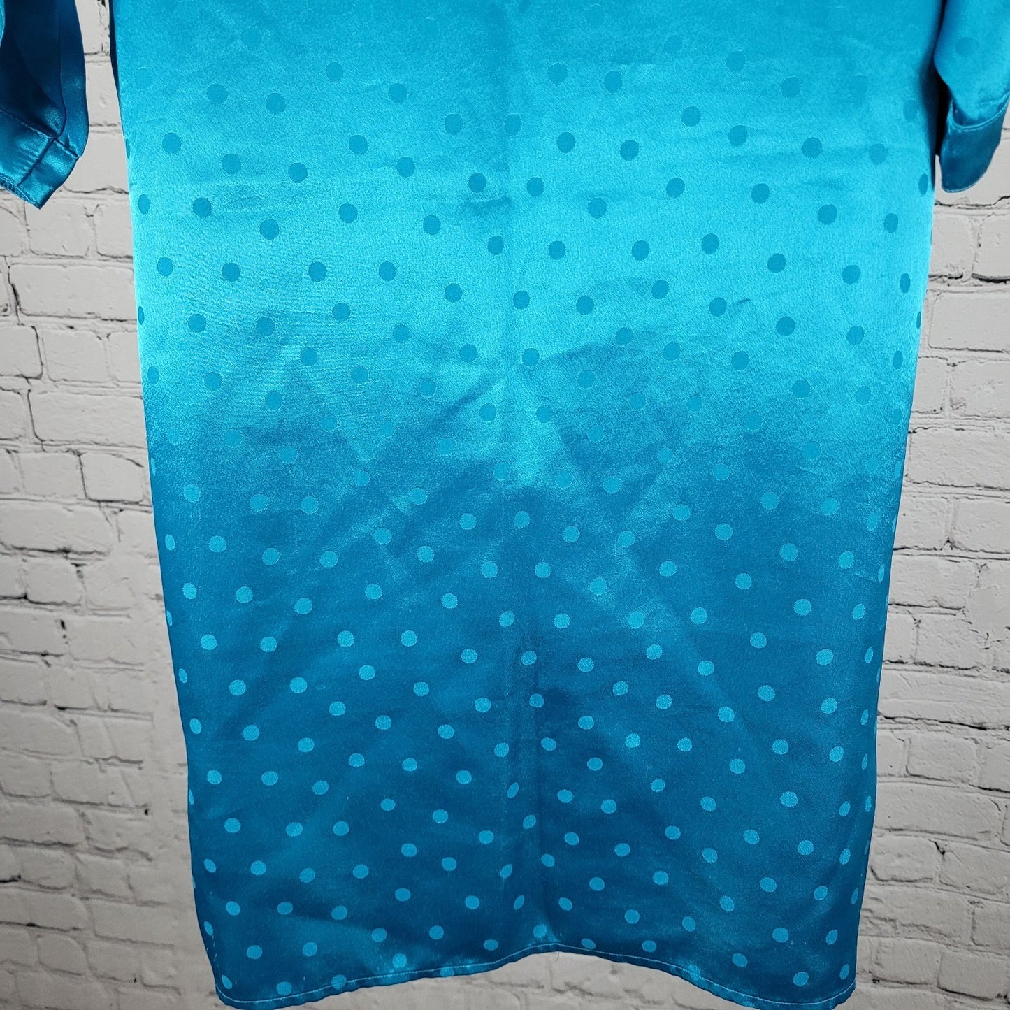 VTG Victoria's Secret Gold Label Blue Silky Satin Nightgown Dress Size M/L