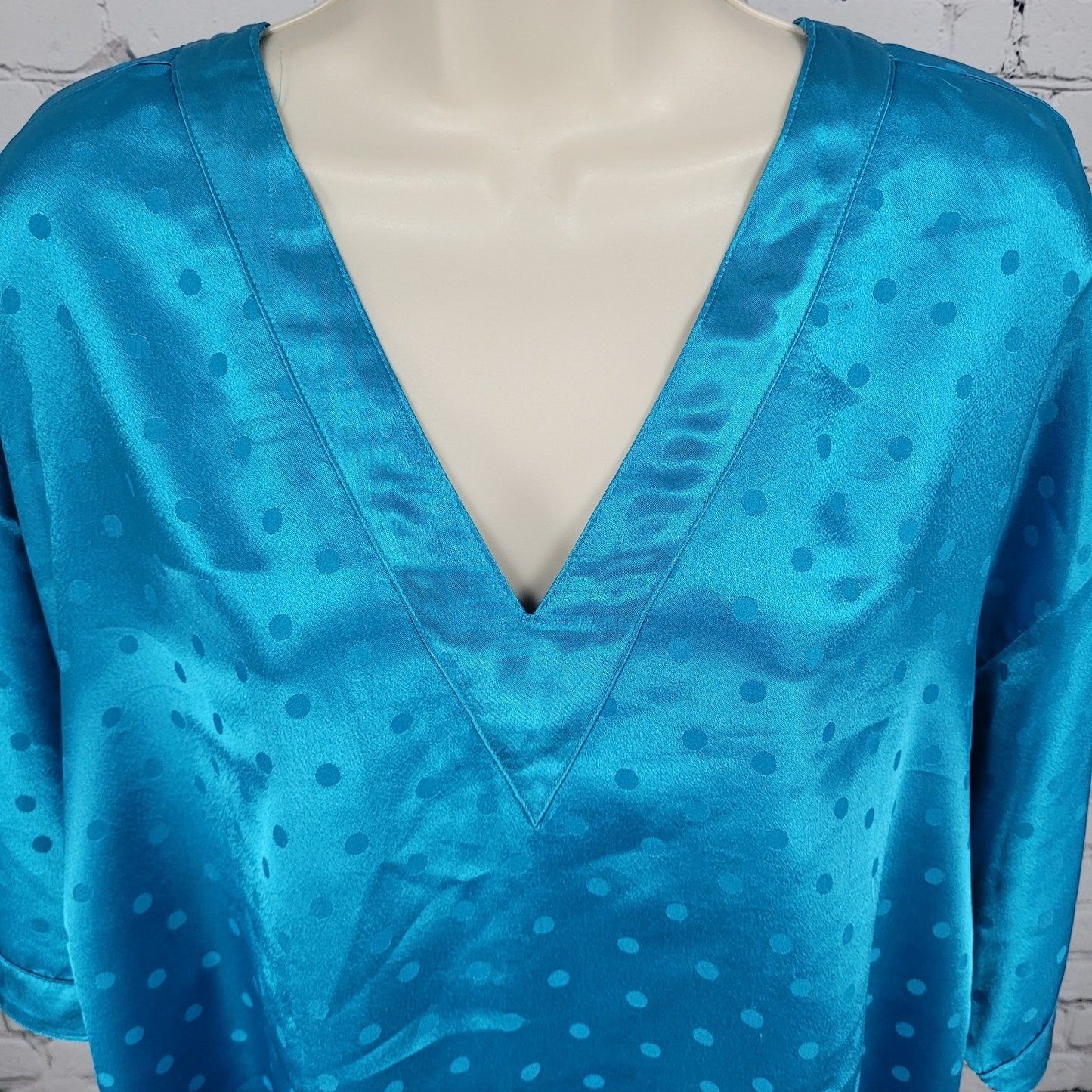 VTG Victoria's Secret Gold Label Blue Silky Satin Nightgown Dress Size M/L