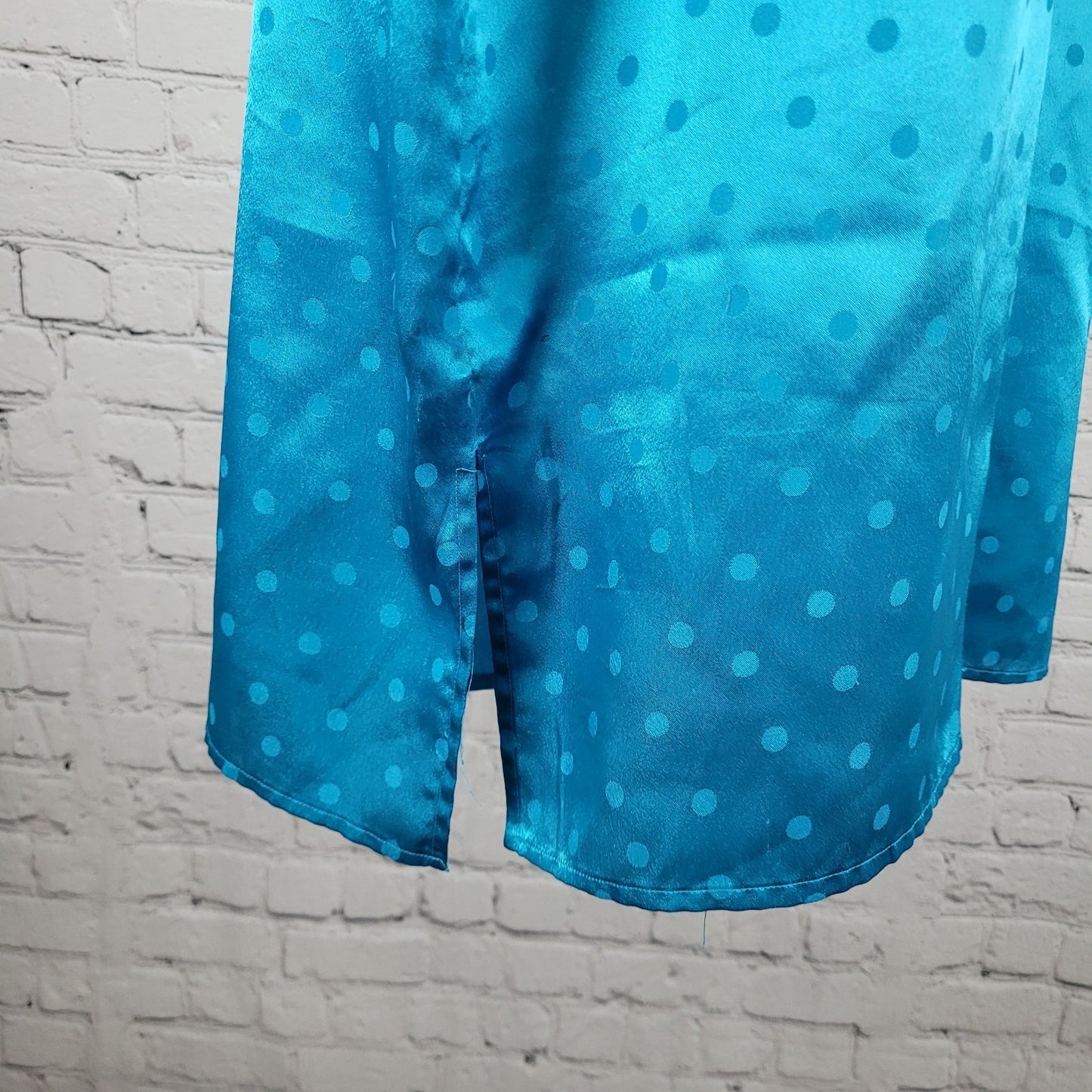 VTG Victoria's Secret Gold Label Blue Silky Satin Nightgown Dress Size M/L