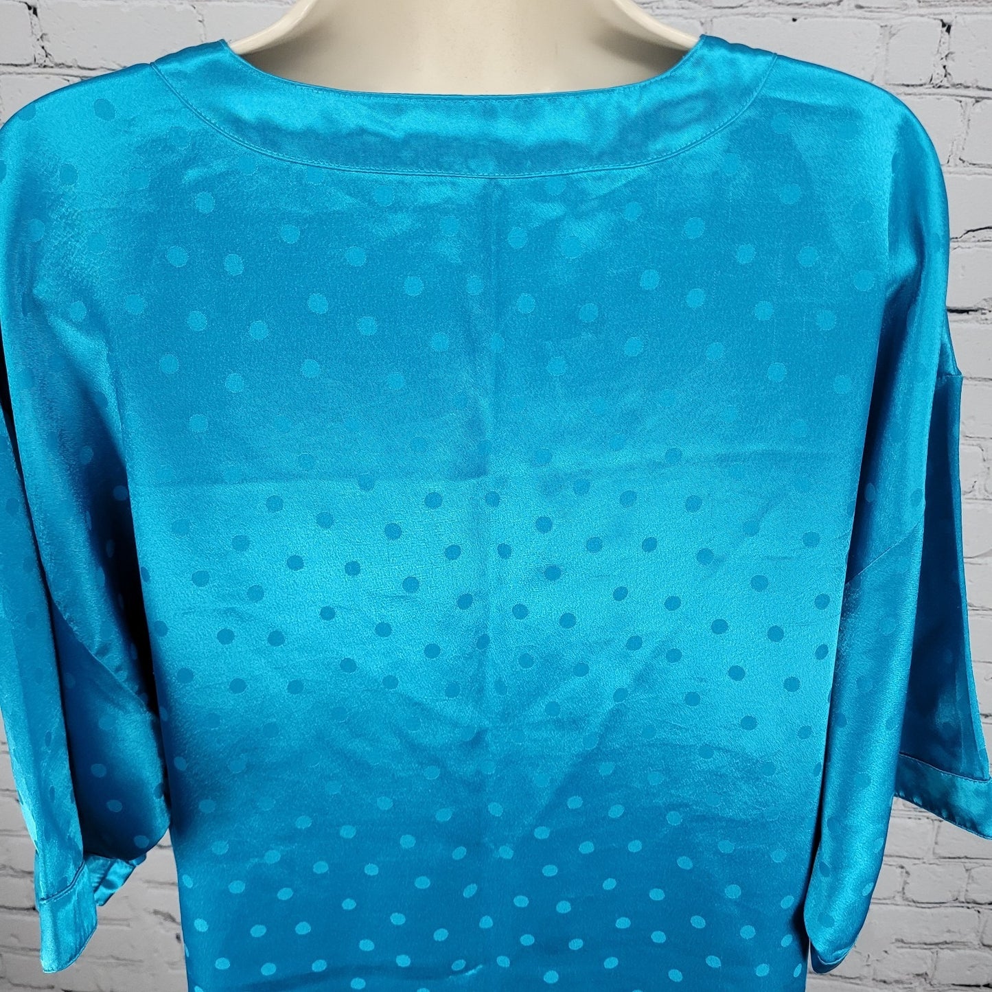 VTG Victoria's Secret Gold Label Blue Silky Satin Nightgown Dress Size M/L