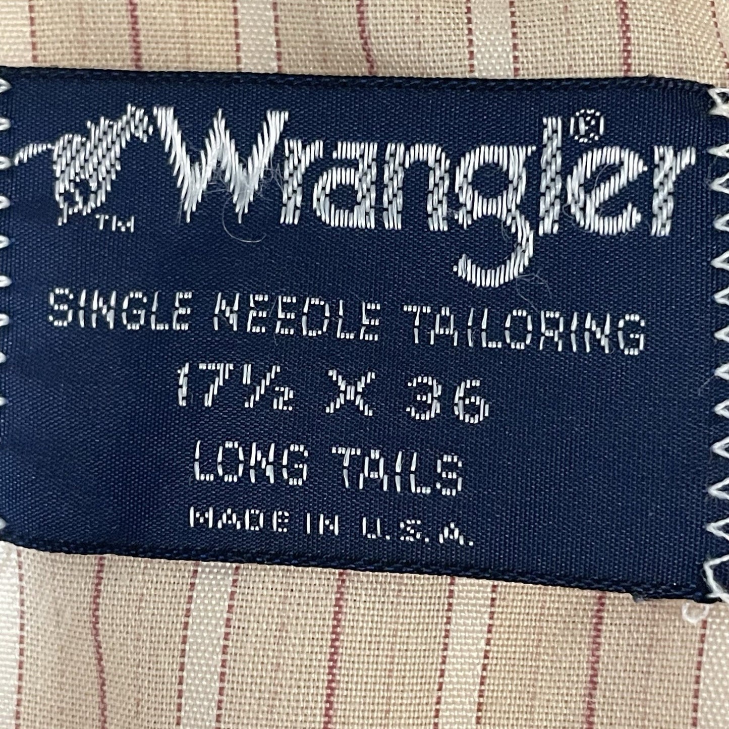 Wrangler Muted Orange Pearl Snap Western Long Tails Shirt USA Size 17-1/4x36