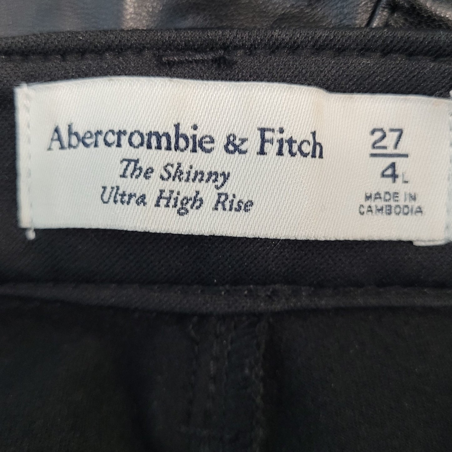 Abercrombie & Fitch Faux Leather The Skinny Ultra High Rise Pants 27 (27x33)