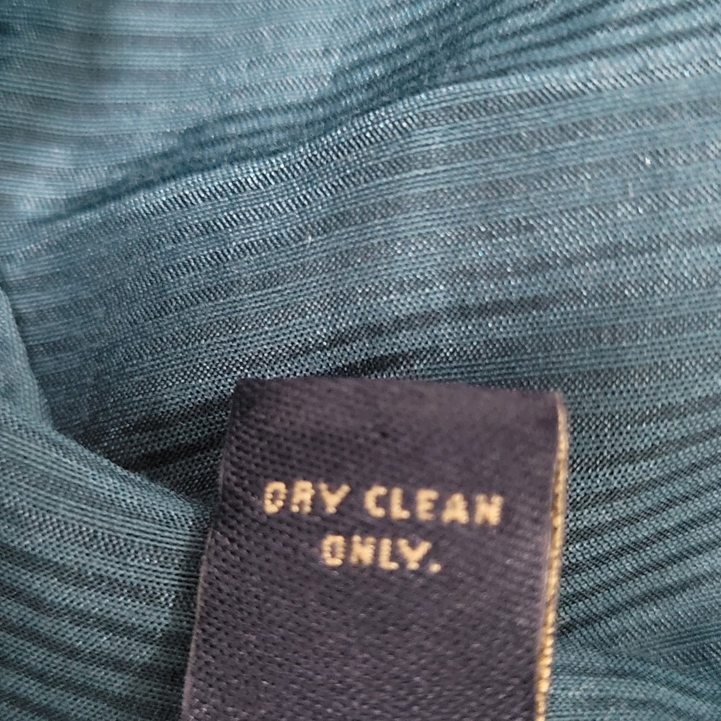 Banana Republic Blue Silk Blend Semi Sheer Buttoned Short Sleeve Blouse Size PL