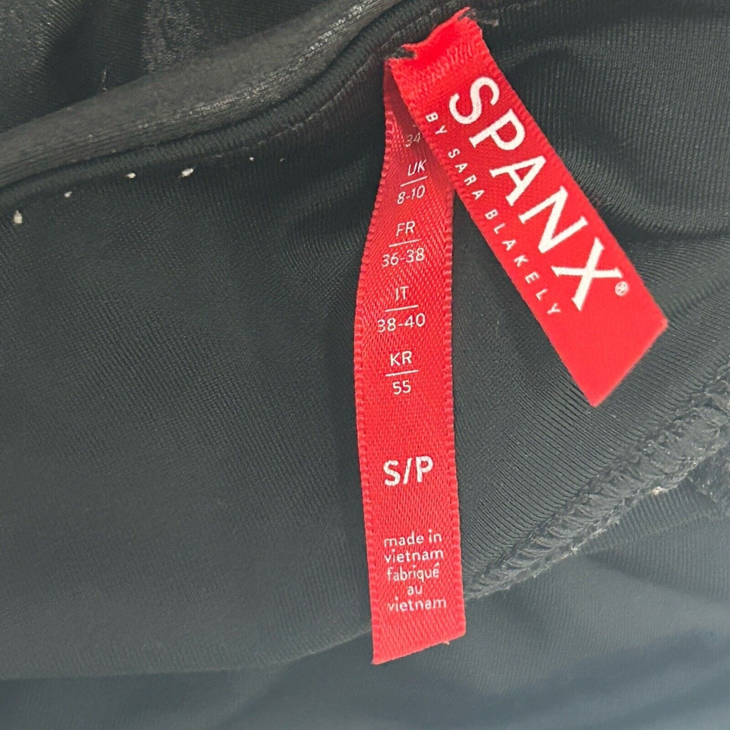 Spanx Black Faux Leather Sleek Tummy Control Leggings Size Small S (24X27)