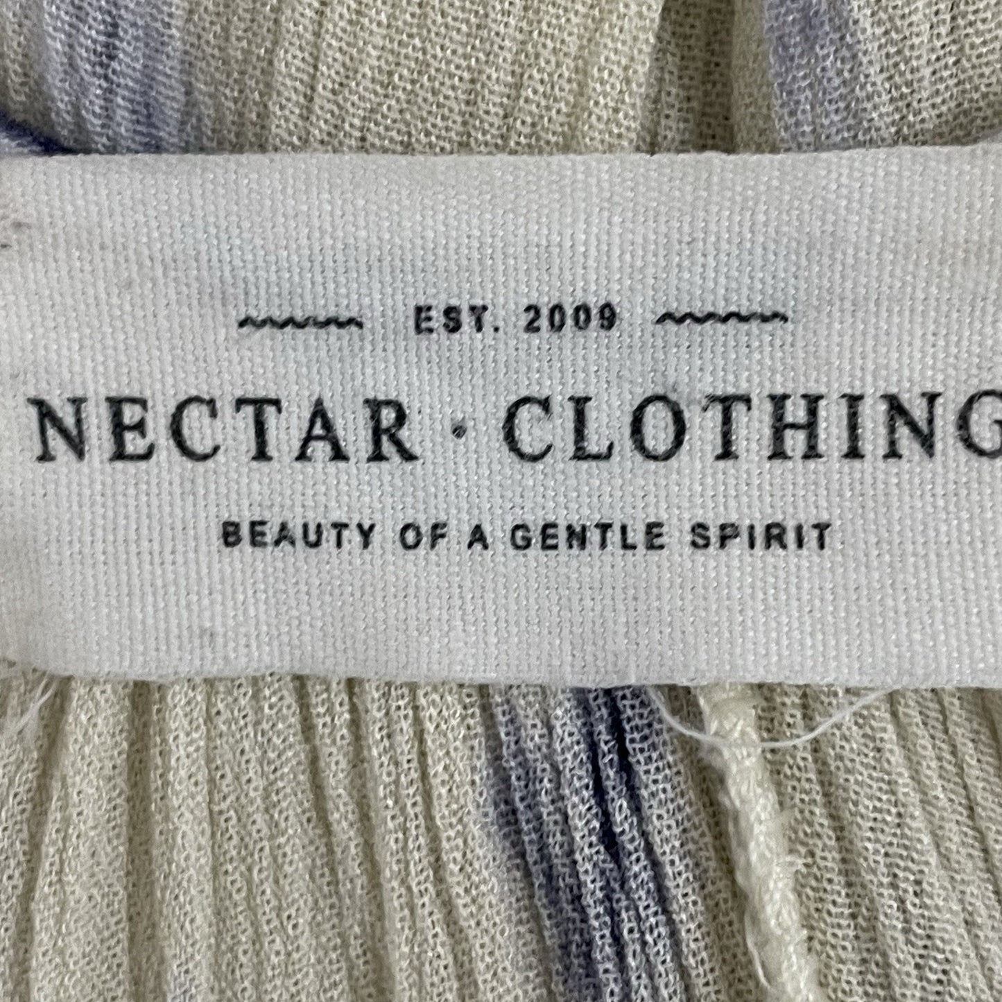 Nectar Clothing Ivory Blue Strappy Backless Lightweight Dress USA Size Large L