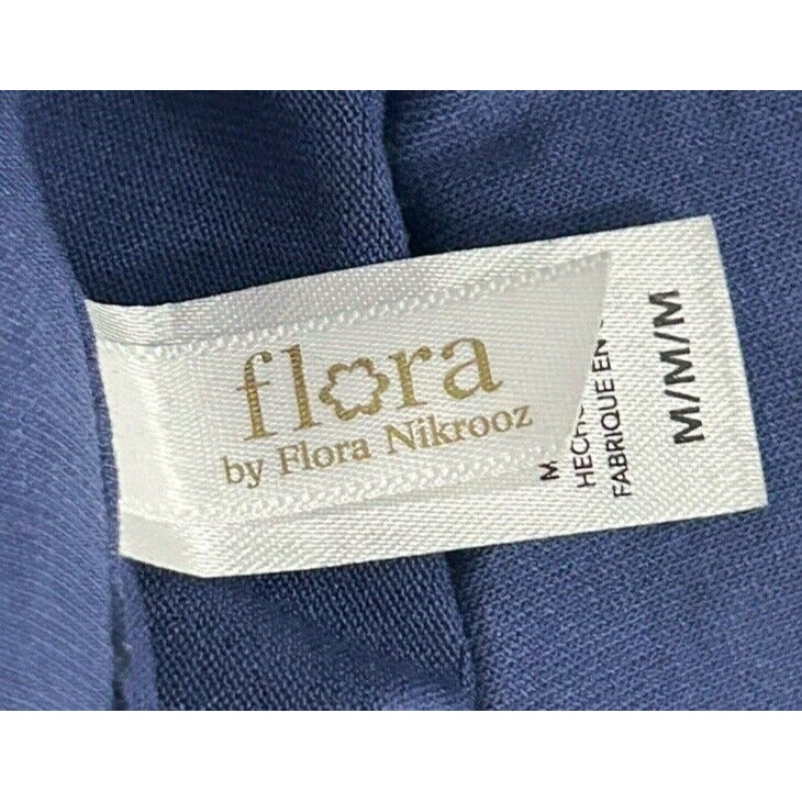 NWT Flora Nikrooz Dark Blue Short Sleeve Button Up Sleep Pajama Top Medium M