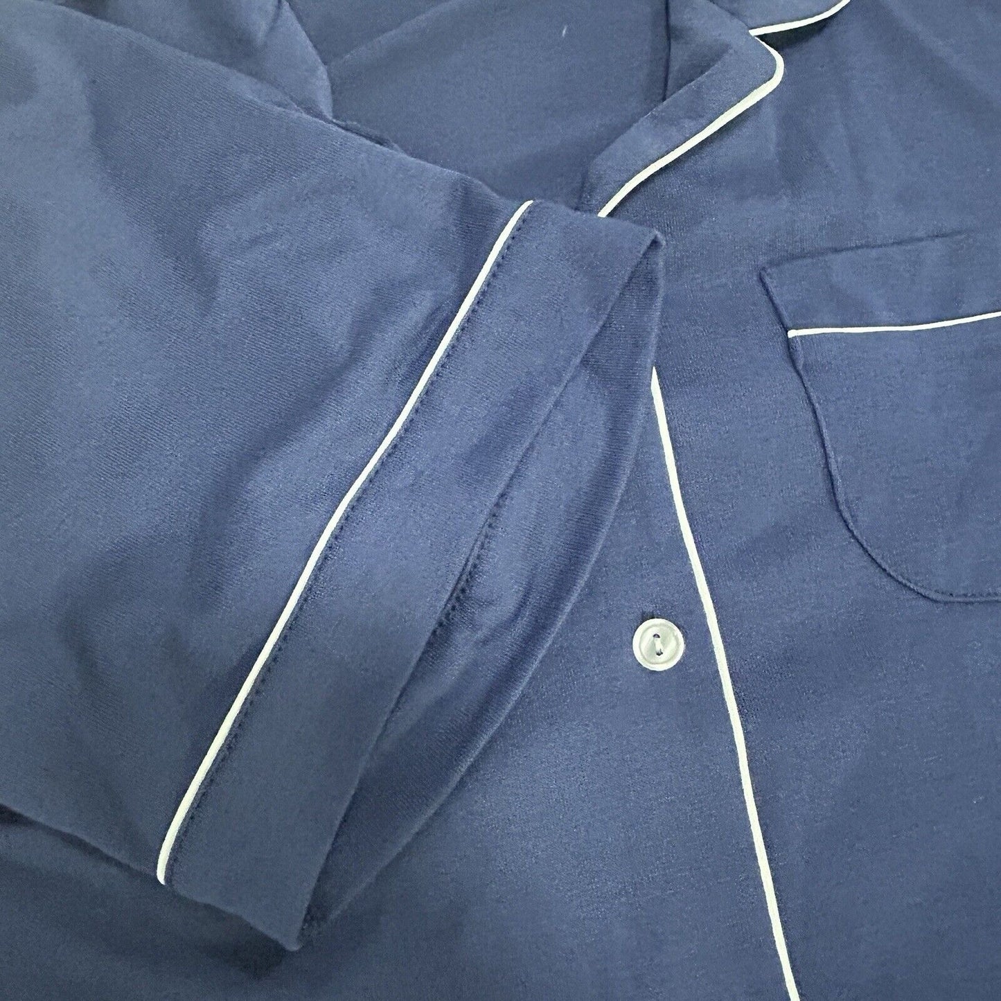 NWT Flora Nikrooz Dark Blue Short Sleeve Button Up Sleep Pajama Top Medium M