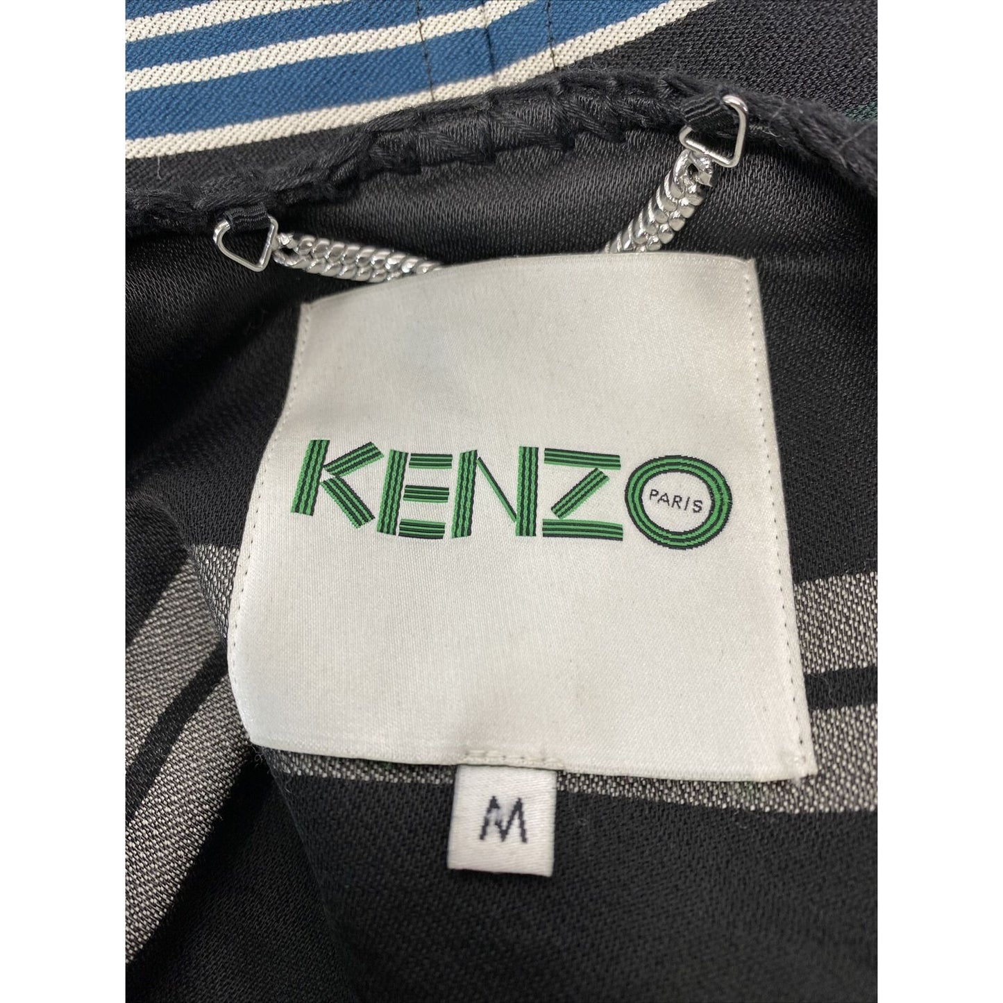 Kenzo Paris Asymmetrical Striped Multicolor Cape Wool Viscose M Medium