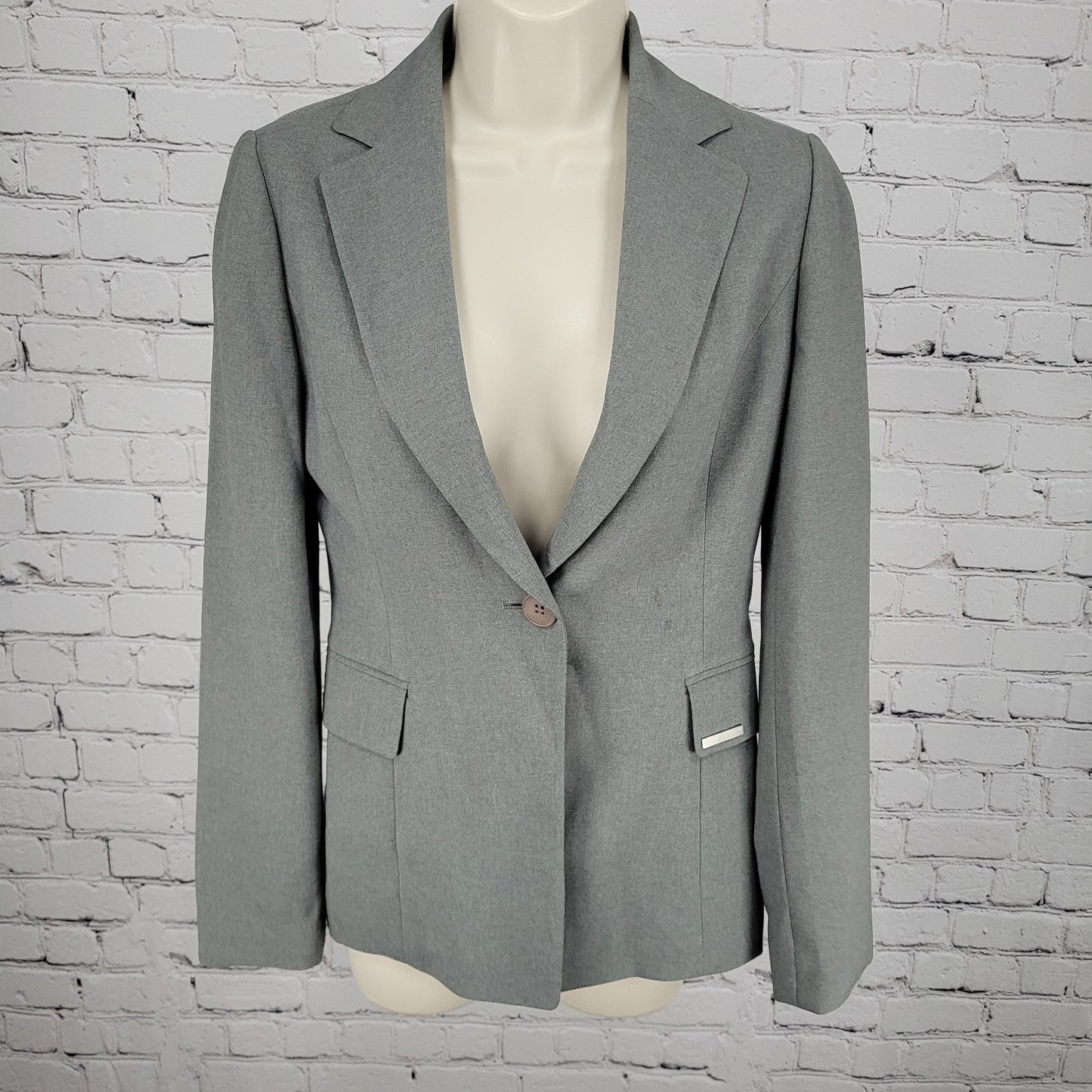 Pepe Grey Buttoned Double Vented Lightweight Blazer Suit Jacket Size Medium M