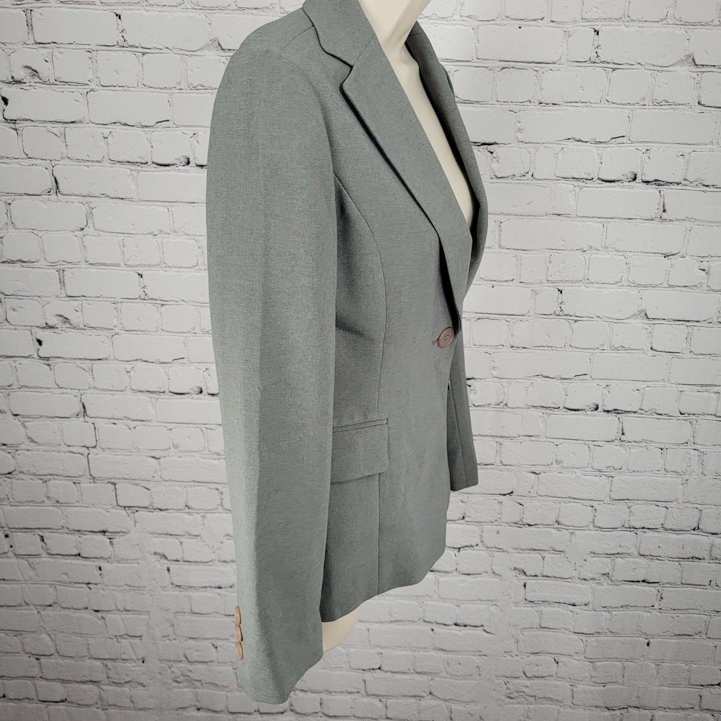 Pepe Grey Buttoned Double Vented Lightweight Blazer Suit Jacket Size Medium M