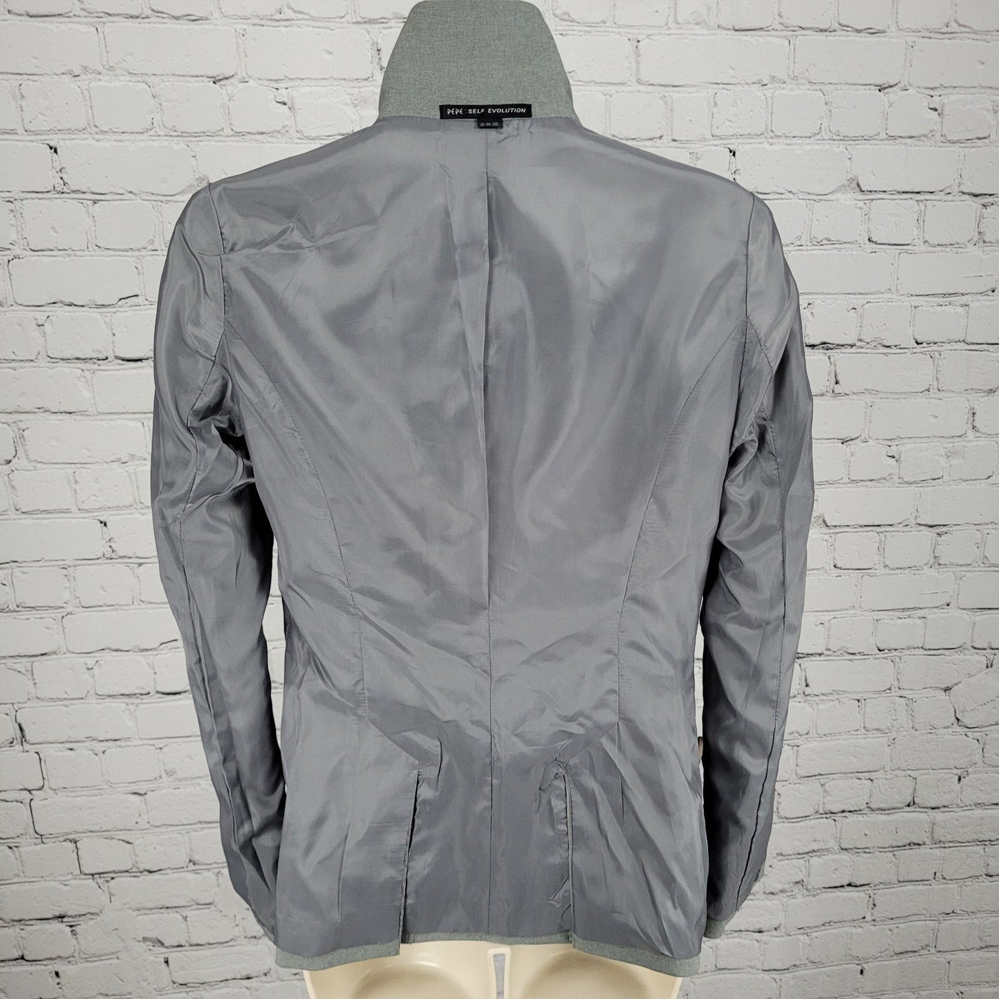 Pepe Grey Buttoned Double Vented Lightweight Blazer Suit Jacket Size Medium M