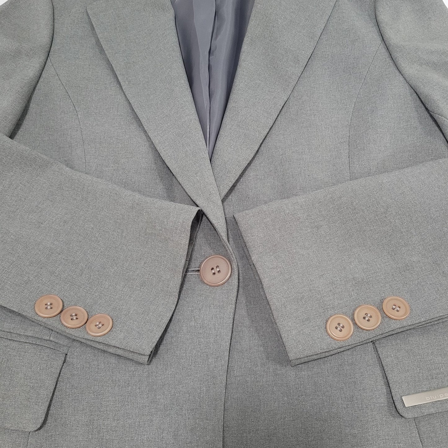 Pepe Grey Buttoned Double Vented Lightweight Blazer Suit Jacket Size Medium M