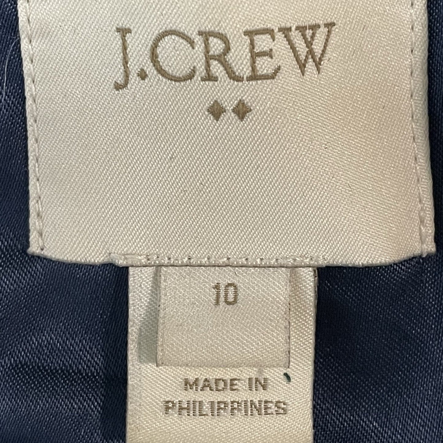 J.CREW Navy Wool Blend Zipped Snapped Removable Fur Trim Hooded Coat Size 10