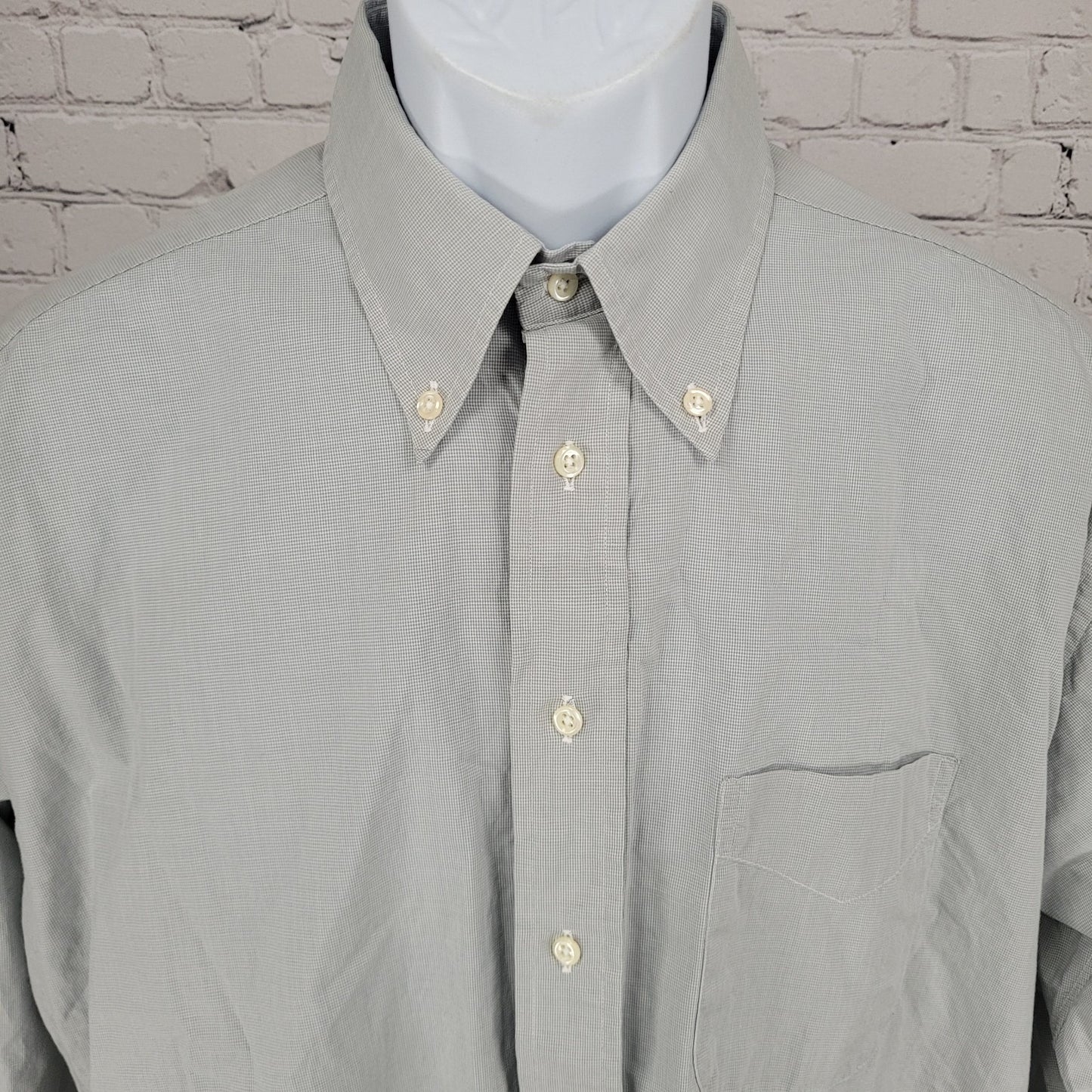 M. Goldberg Clothier Grey Cotton Button Down Long Sleeve Dress Shirt 16.5-33