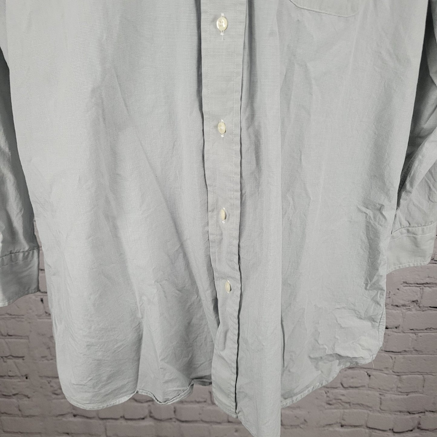 M. Goldberg Clothier Grey Cotton Button Down Long Sleeve Dress Shirt 16.5-33