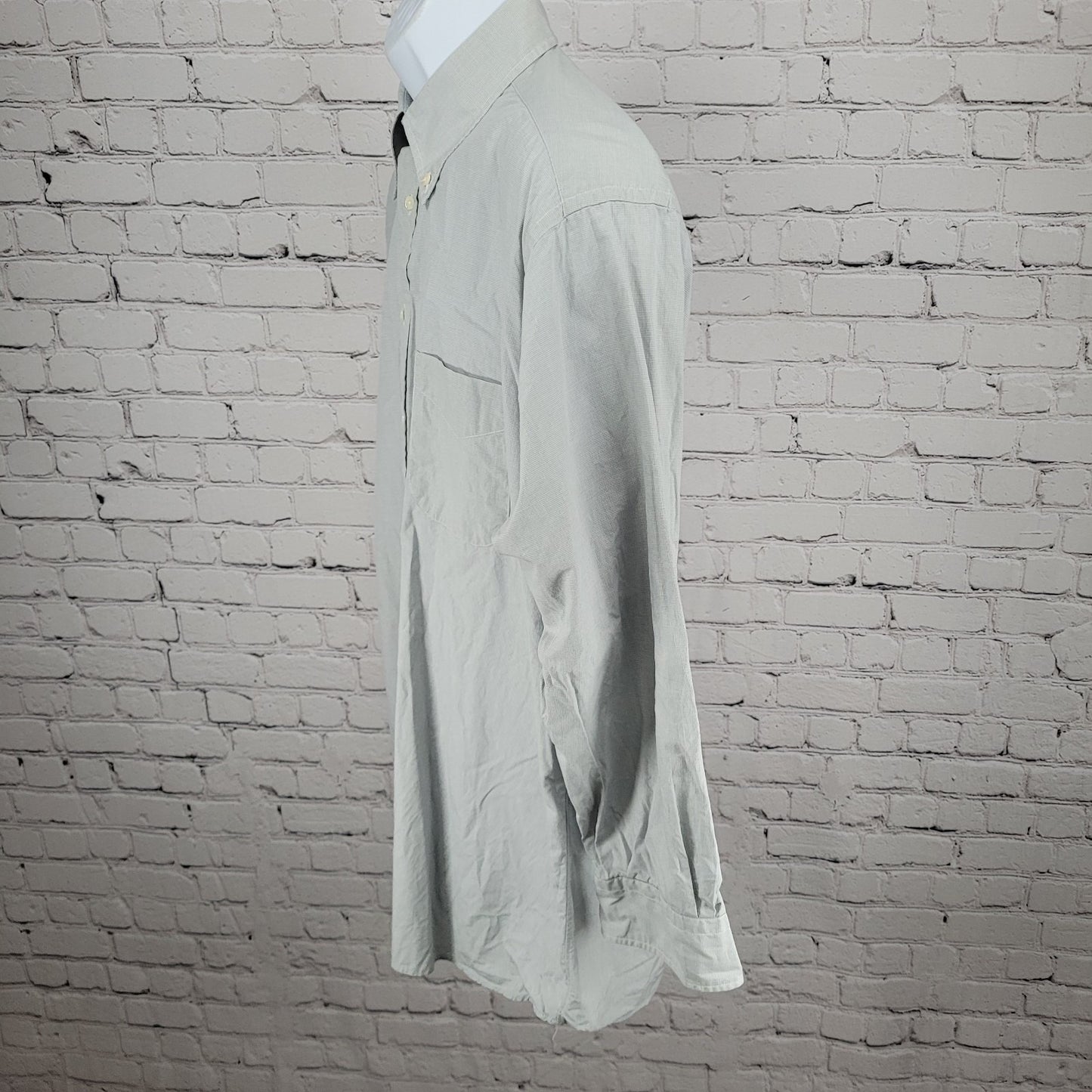 M. Goldberg Clothier Grey Cotton Button Down Long Sleeve Dress Shirt 16.5-33
