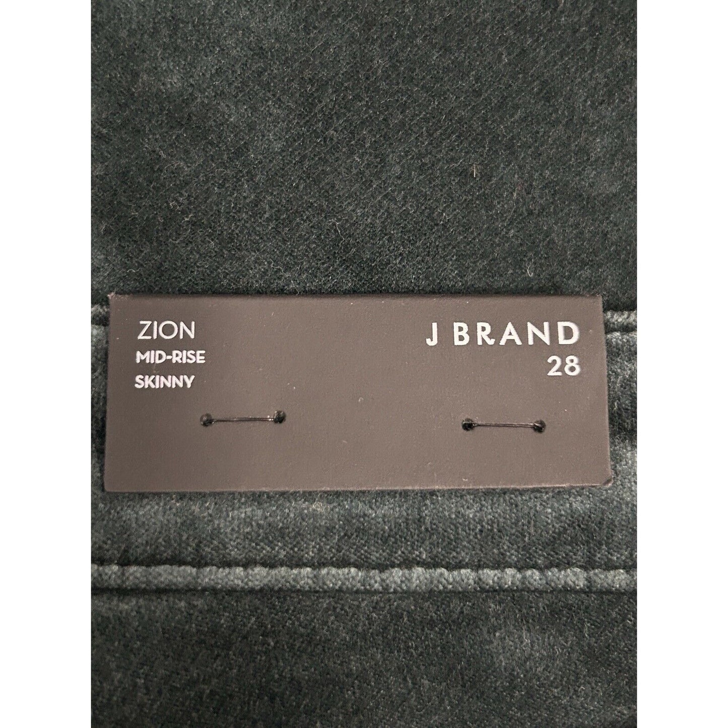 NWT J Brand Zion Green Velvet Moorland Mid Rise Skinny Jeans Size 28