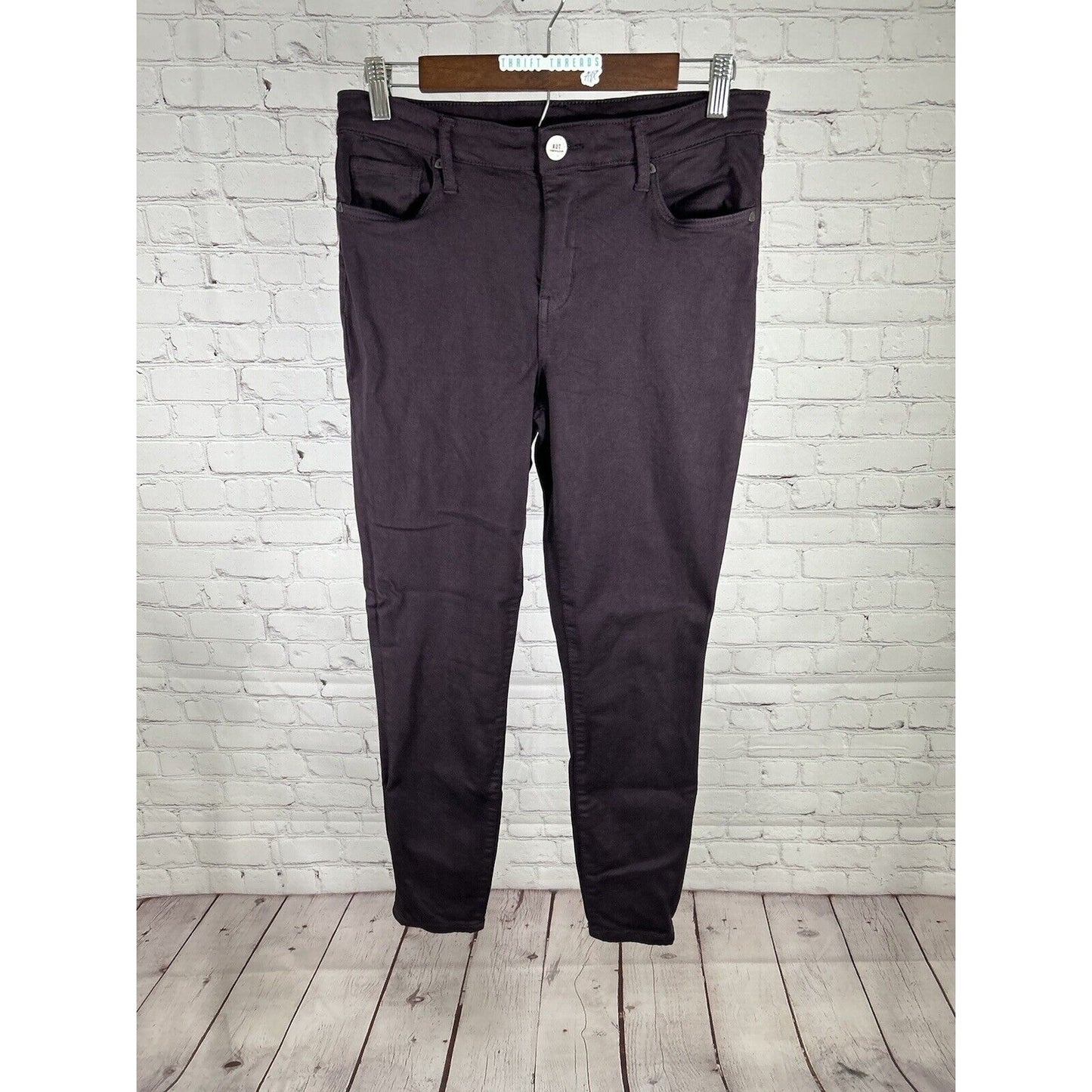 Kut from the Kloth Jeans Ankle Skinny Jeans Dark Purple Stretch Denim 6 (30x26)