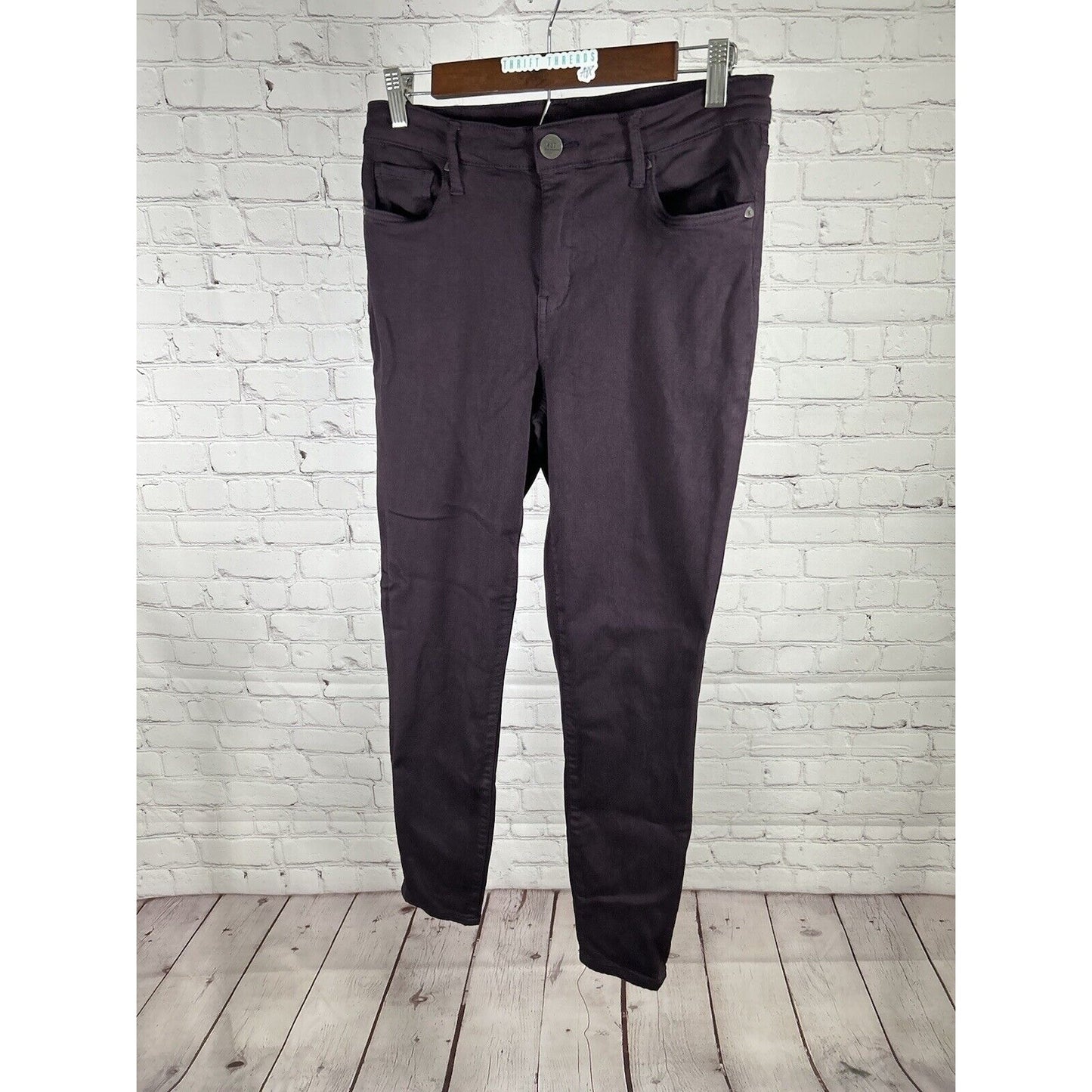 Kut from the Kloth Jeans Ankle Skinny Jeans Dark Purple Stretch Denim 6 (30x26)