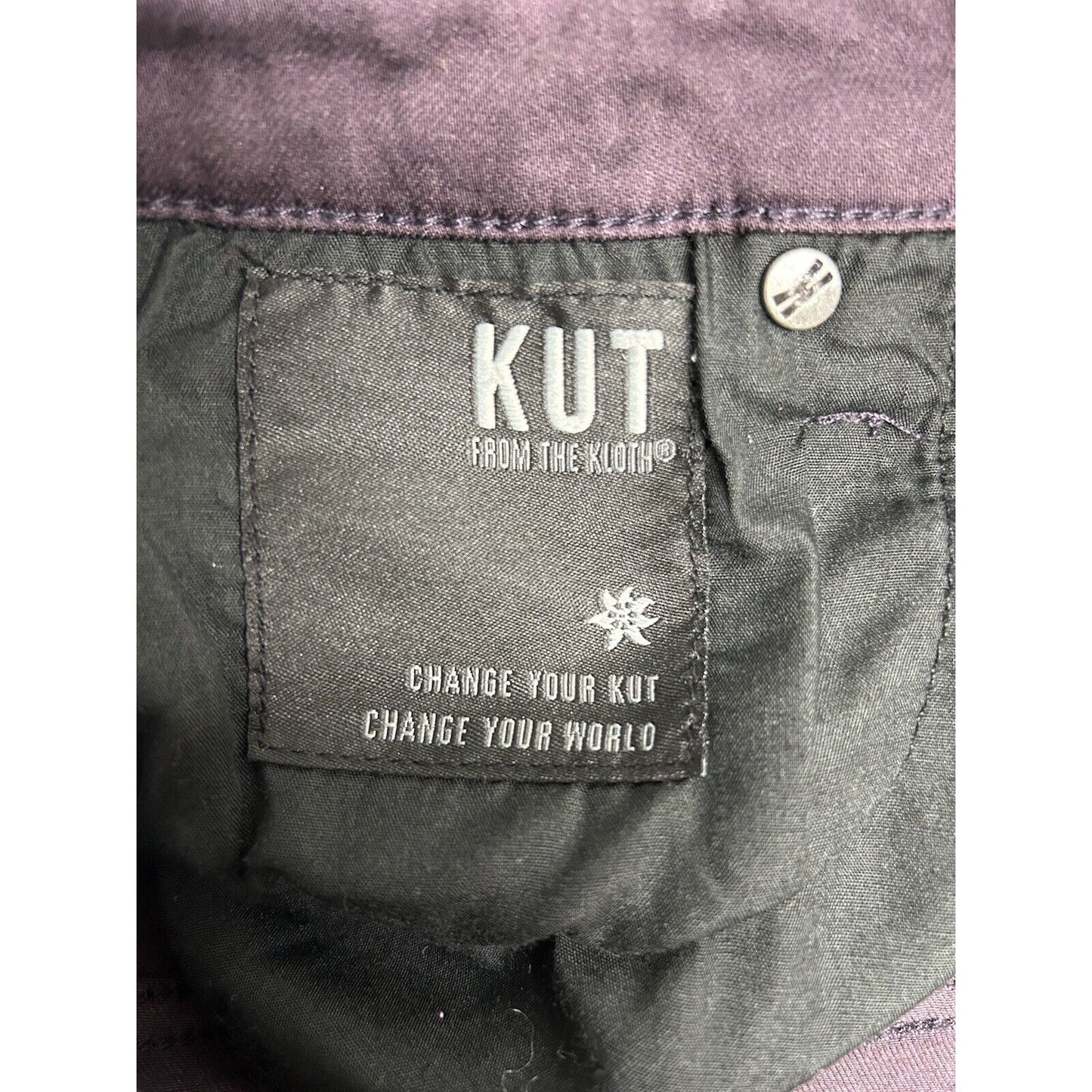 Kut from the Kloth Jeans Ankle Skinny Jeans Dark Purple Stretch Denim 6 (30x26)