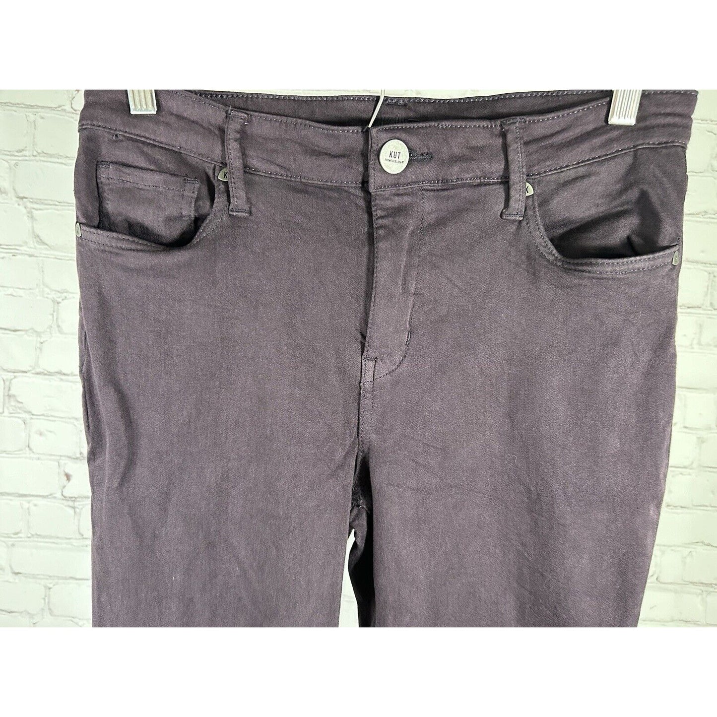 Kut from the Kloth Jeans Ankle Skinny Jeans Dark Purple Stretch Denim 6 (30x26)
