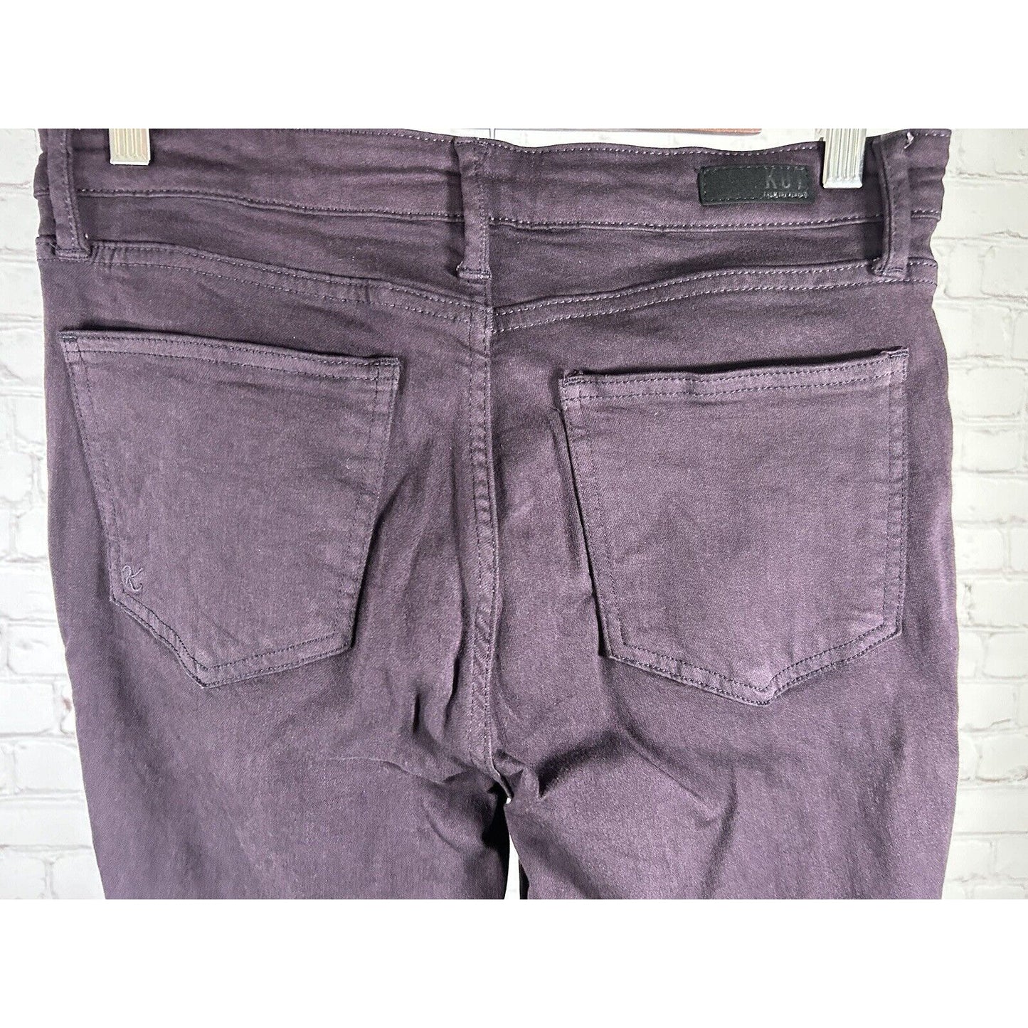 Kut from the Kloth Jeans Ankle Skinny Jeans Dark Purple Stretch Denim 6 (30x26)