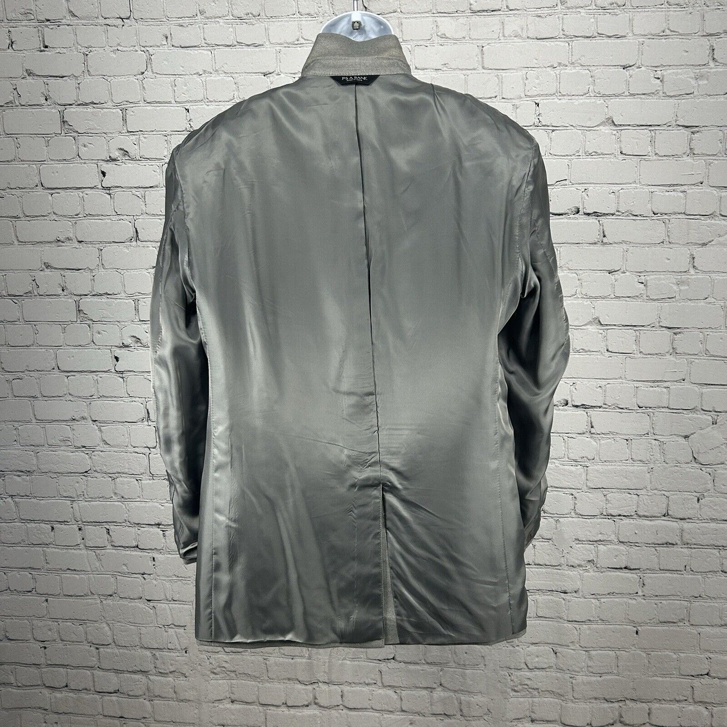 Jos A Bank Signature Gray Silk Camel Hair 2 Button Vented Suit Jacket Size 44L