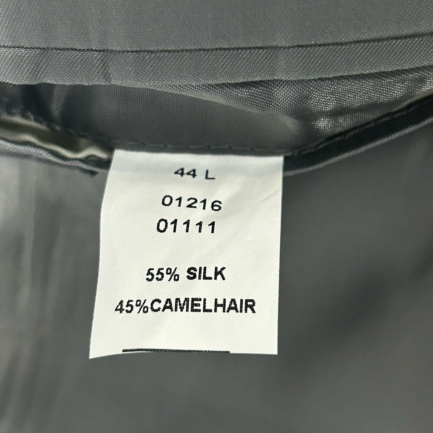 Jos A Bank Signature Gray Silk Camel Hair 2 Button Vented Suit Jacket Size 44L