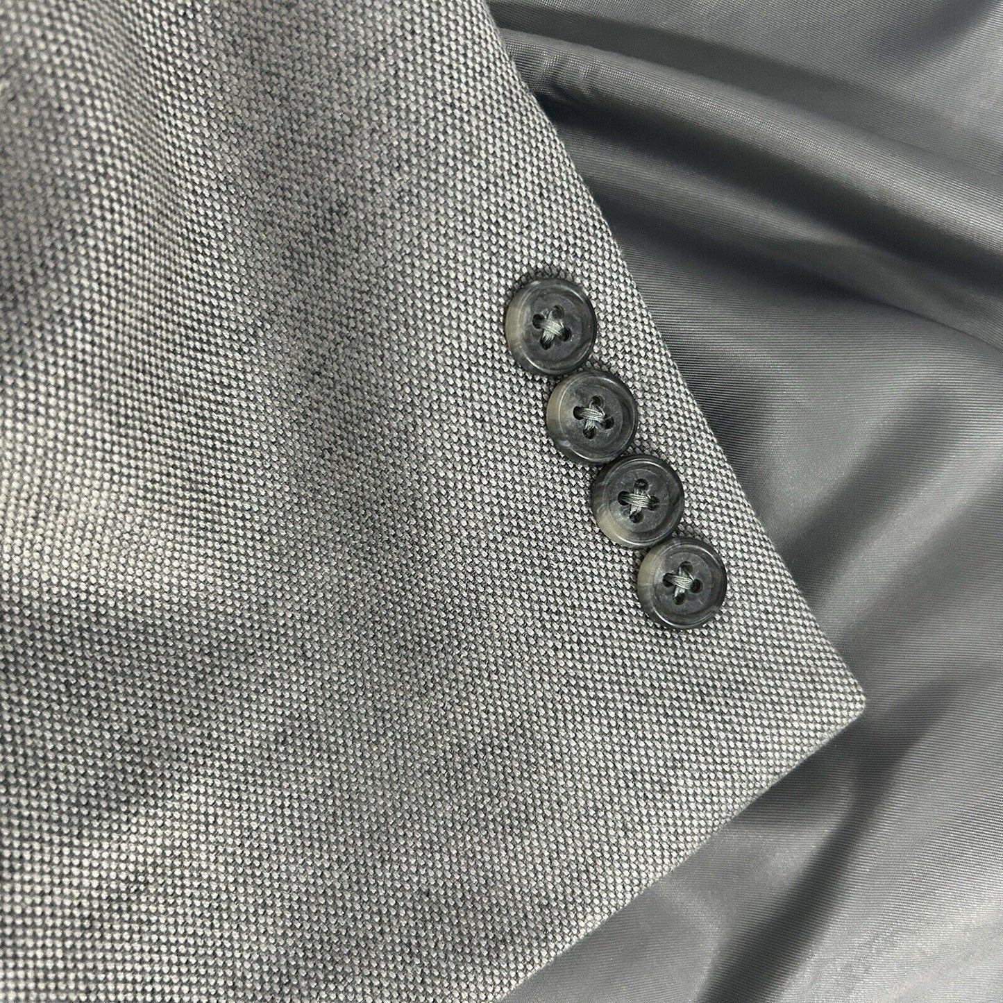Jos A Bank Signature Gray Silk Camel Hair 2 Button Vented Suit Jacket Size 44L