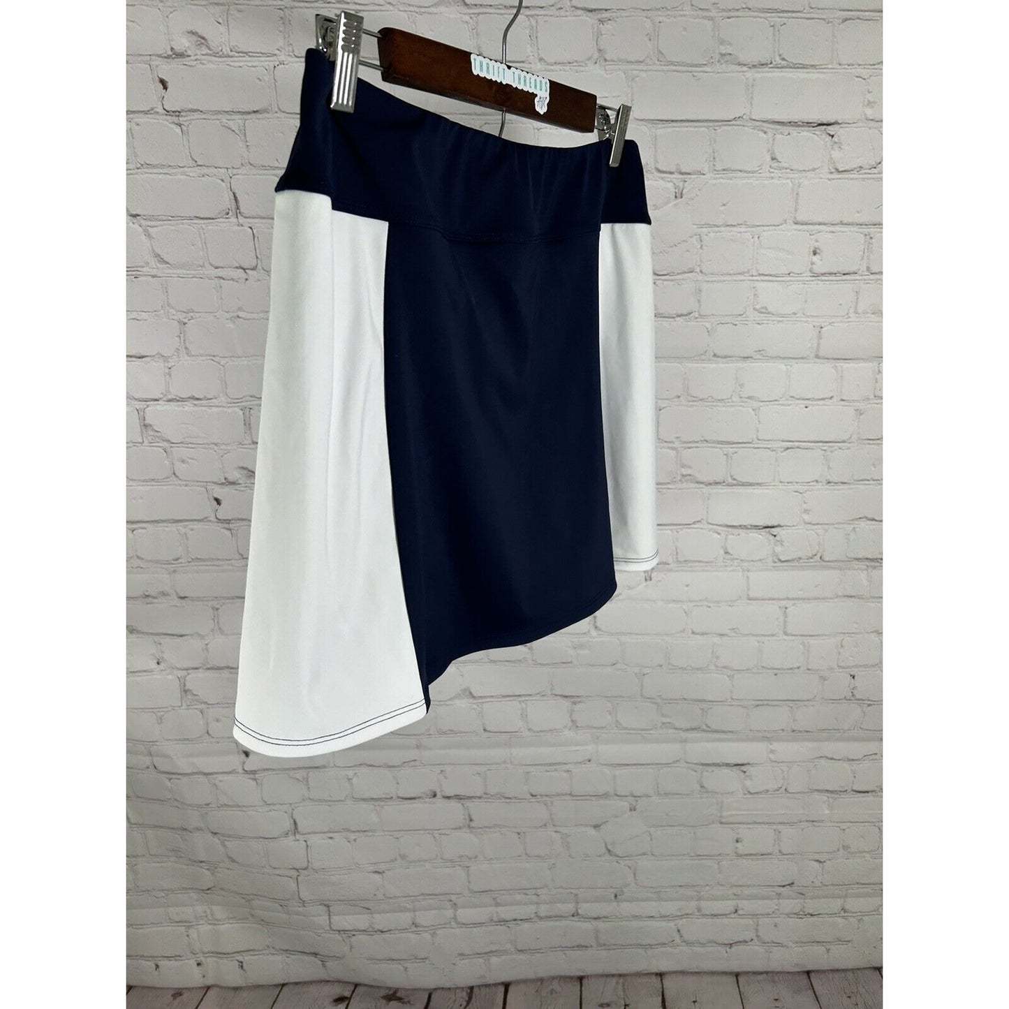 Foray Golf Navy Blue White Athletic Skort Skirt W/ Shorts Above Knee Pockets L