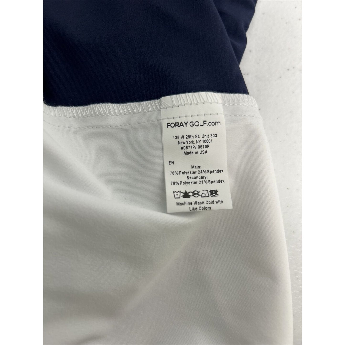 Foray Golf Navy Blue White Athletic Skort Skirt W/ Shorts Above Knee Pockets L