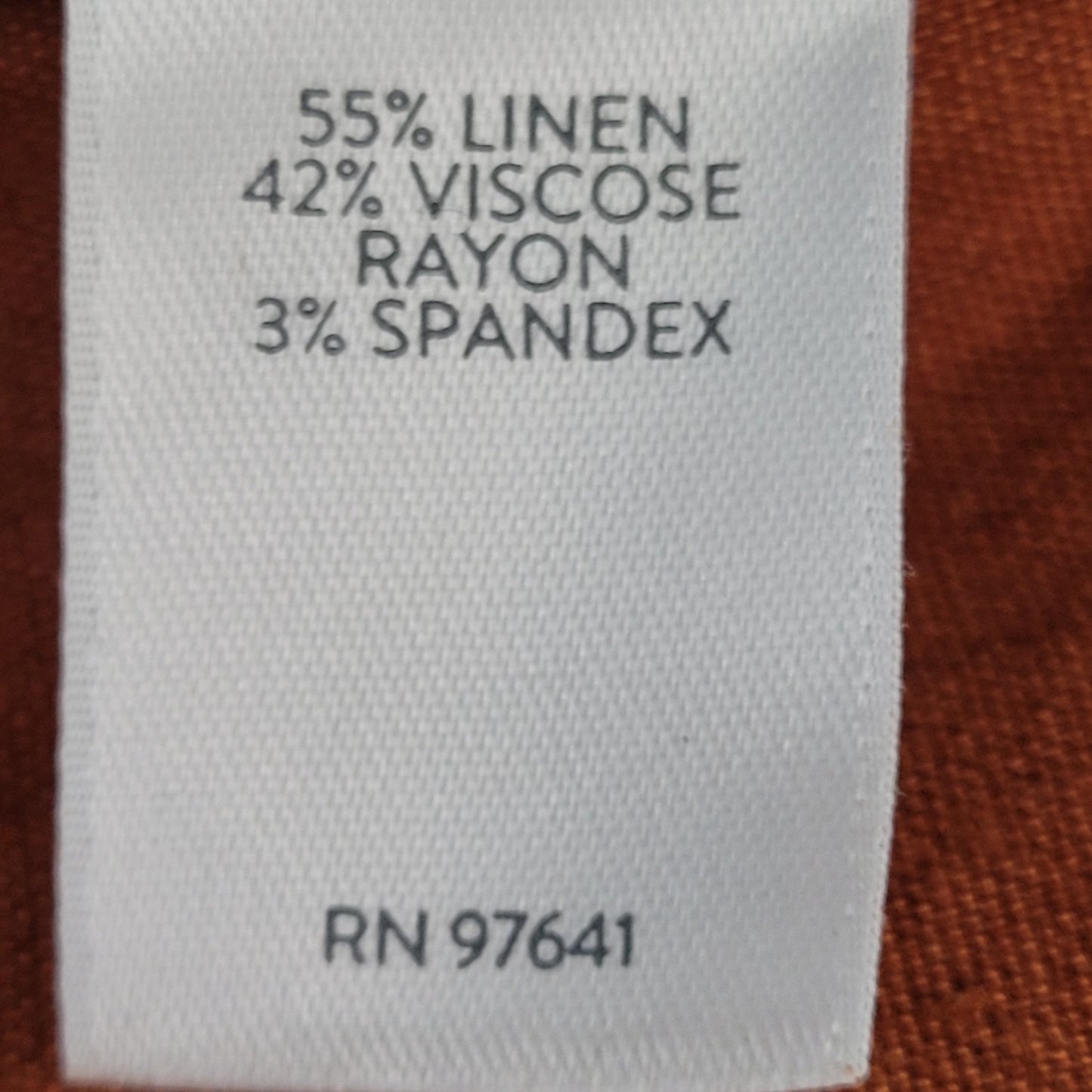 J Jill Orange Linen Blend Stretch Elastic Waist Pull On Pants Size 2X (38x24.5)
